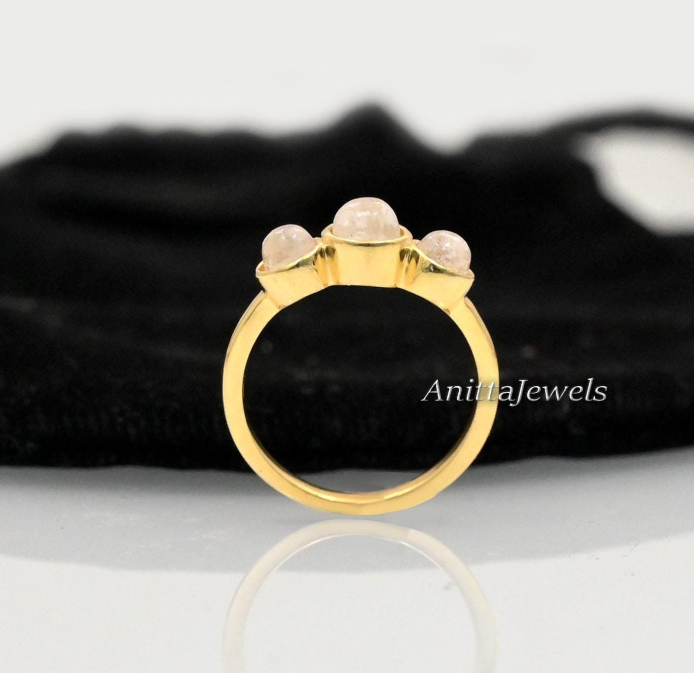14K Gold Rainbow Moonstone Ring: Bezel Gemstone Engagement - View 2 - Anitta Jewels | SKU: etsy_1903858041 14K Gold Rainbow Moonstone Ring: Bezel Gemstone Engagement - View 2 - Anitta Jewels | SKU: etsy_1903858041