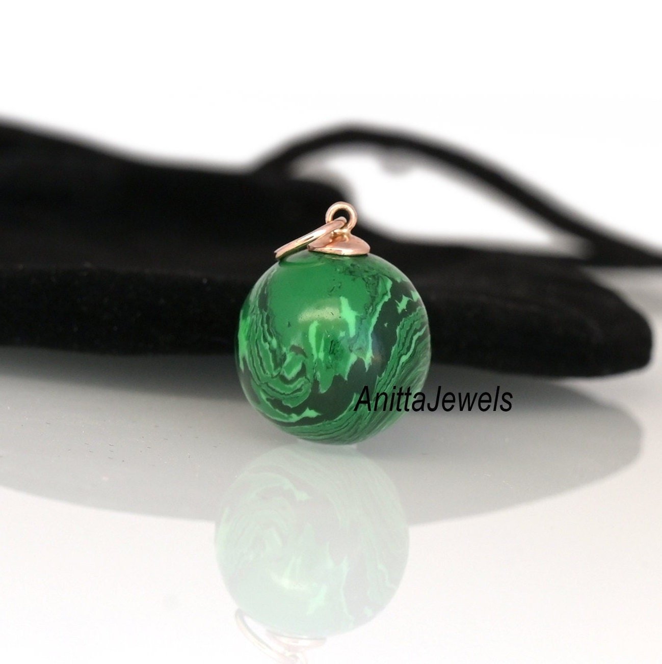 14K Gold Round Ball Evil Eye Pendant: Handmade Gemstone Charm - View 2 - Anitta Jewels | SKU: etsy_1709849859 14K Gold Round Ball Evil Eye Pendant: Handmade Gemstone Charm - View 2 - Anitta Jewels | SKU: etsy_1709849859