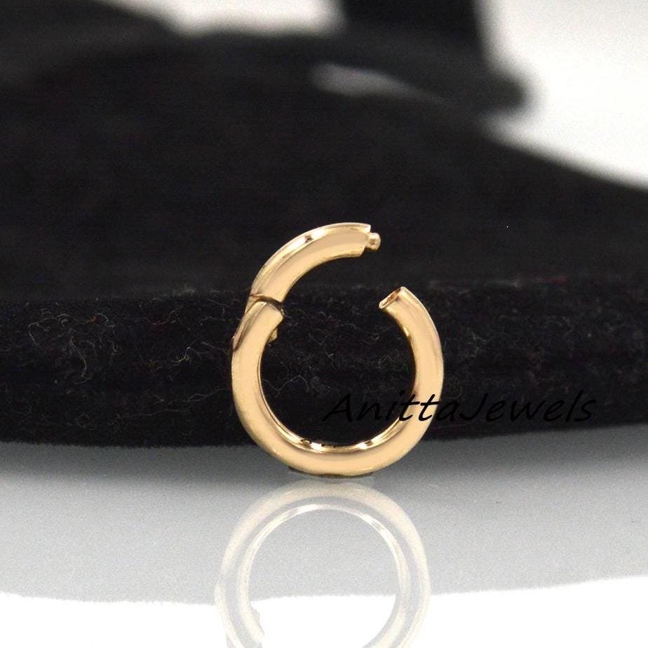 14k Gold Round Charms Holder: Circle Enhancer, Gold Link Lock - View 5 - Anitta Jewels | SKU: etsy_711201843 14k Gold Round Charms Holder: Circle Enhancer, Gold Link Lock - View 5 - Anitta Jewels | SKU: etsy_711201843