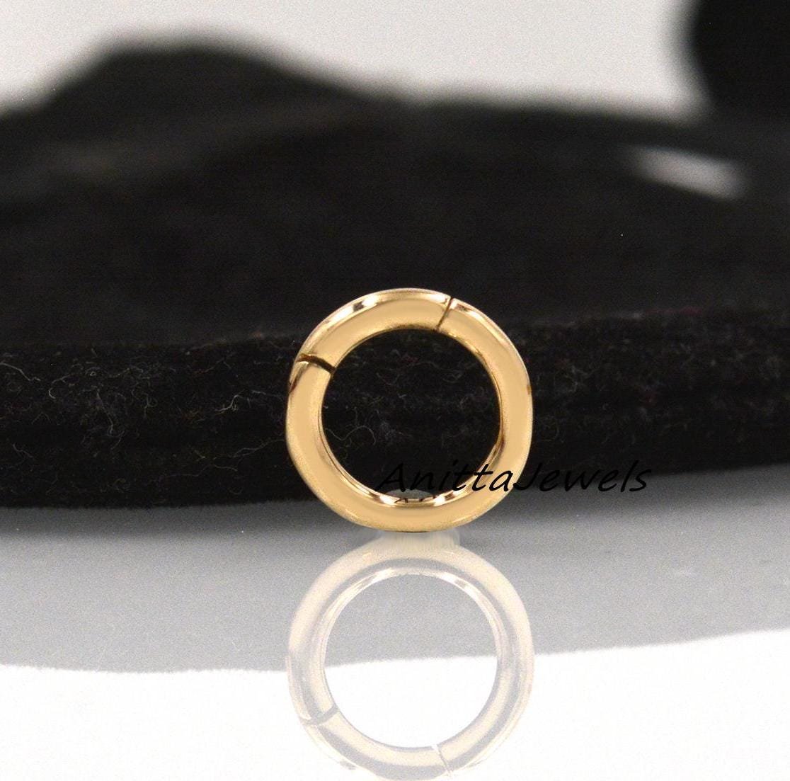 14k Gold Round Charms Holder: Circle Enhancer, Gold Link Lock - View 6 - Anitta Jewels | SKU: etsy_711201843 14k Gold Round Charms Holder: Circle Enhancer, Gold Link Lock - View 6 - Anitta Jewels | SKU: etsy_711201843