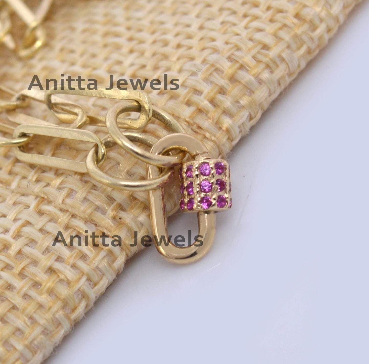 14K Gold Ruby Carabiner Lock: Handmade Charm Pendant (12x6 MM) - View 2 - Anitta Jewels | SKU: etsy_1026128676 14K Gold Ruby Carabiner Lock: Handmade Charm Pendant (12x6 MM) - View 2 - Anitta Jewels | SKU: etsy_1026128676