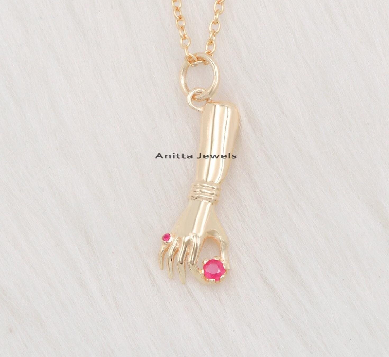 14K Gold Ruby Figa Hand Pendant: Good Luck Charm - Anitta Jewels | SKU: etsy_1706383445 14K Gold Ruby Figa Hand Pendant: Good Luck Charm - Anitta Jewels | SKU: etsy_1706383445