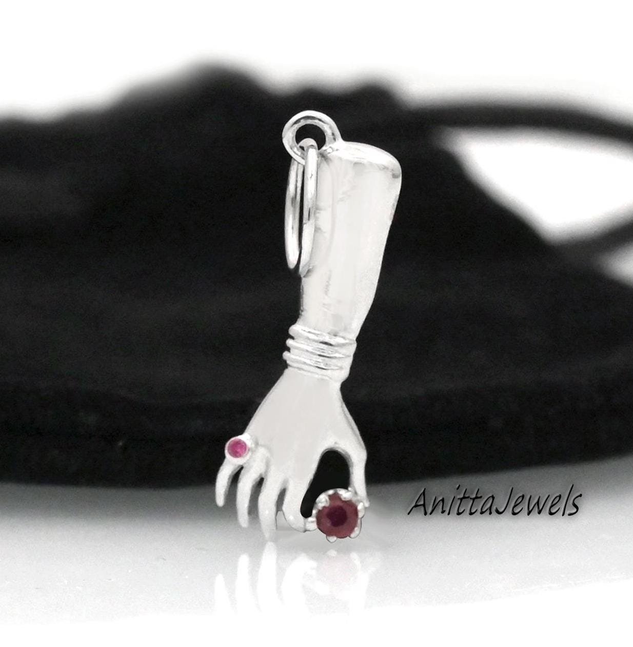 14K Gold Ruby Figa Hand Pendant: Good Luck Charm - View 4 - Anitta Jewels | SKU: etsy_1706383445 14K Gold Ruby Figa Hand Pendant: Good Luck Charm - View 4 - Anitta Jewels | SKU: etsy_1706383445