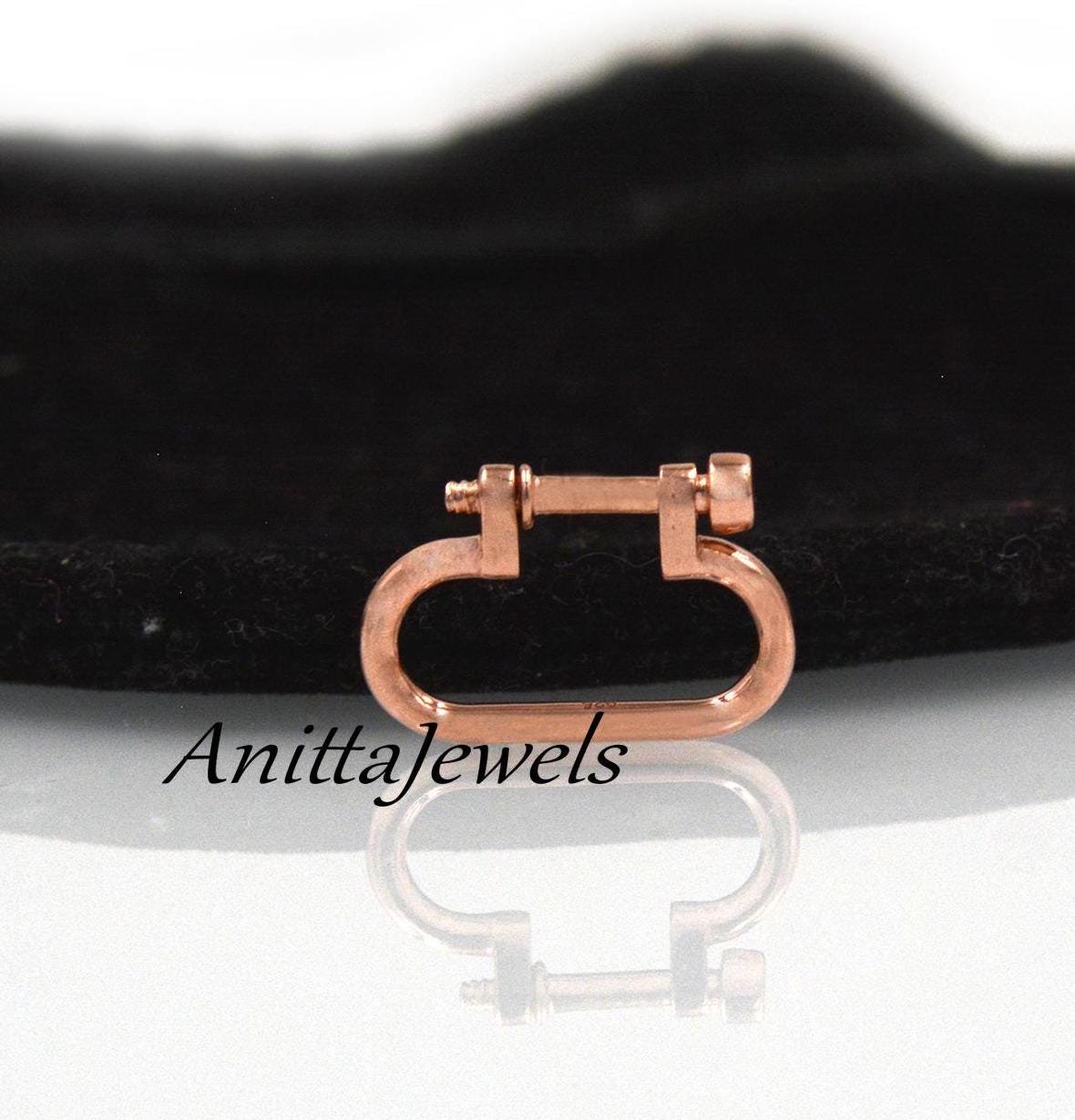 14K Gold Shackle Lock: Handmade Connector Pendant (20MM) - View 4 - Anitta Jewels | SKU: etsy_945229845 14K Gold Shackle Lock: Handmade Connector Pendant (20MM) - View 4 - Anitta Jewels | SKU: etsy_945229845