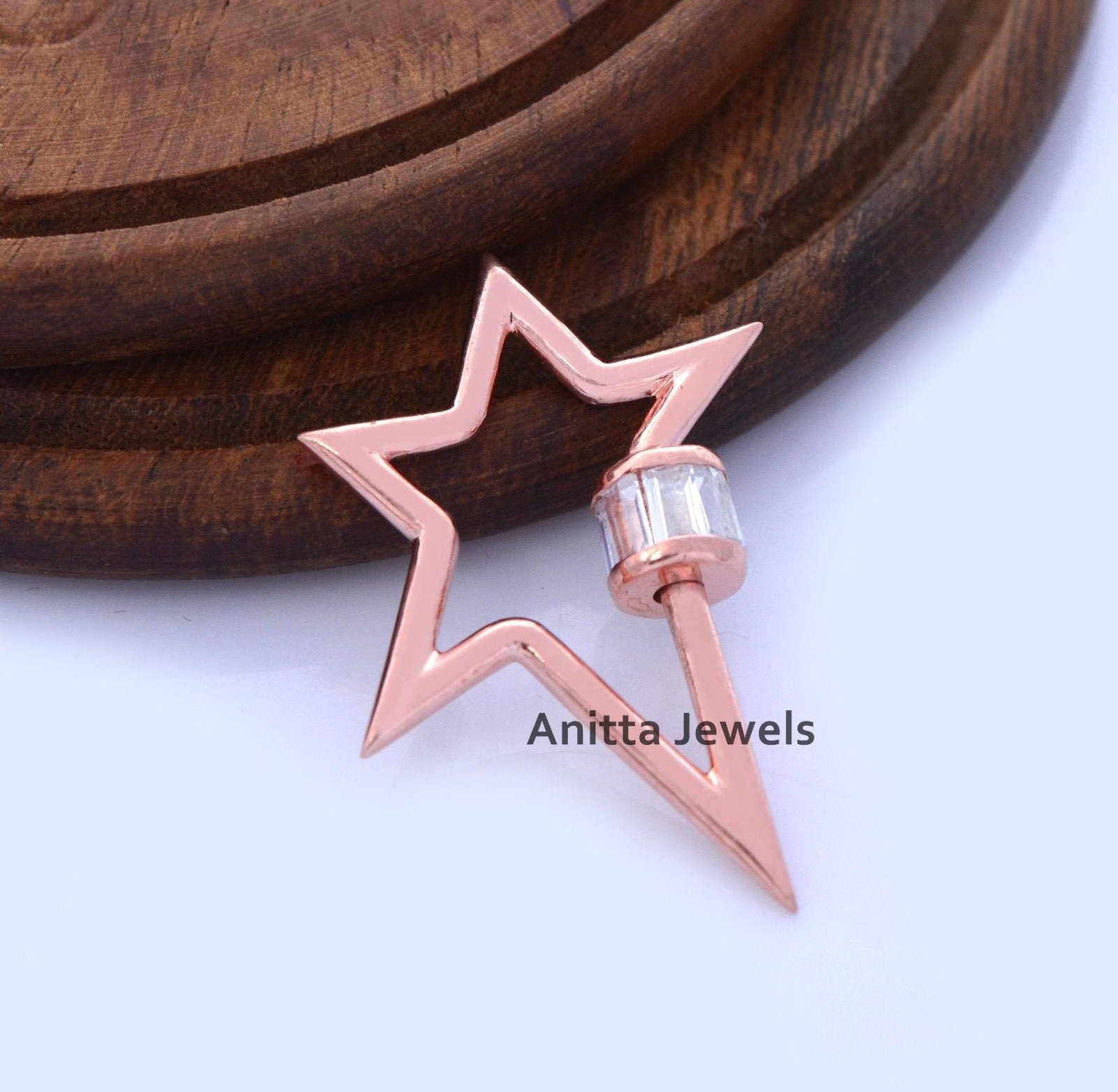 14k Gold Star Carabiner Lock: Topaz Baguette Necklace Jewelry - Anitta Jewels | SKU: etsy_1051352279 14k Gold Star Carabiner Lock: Topaz Baguette Necklace Jewelry - Anitta Jewels | SKU: etsy_1051352279
