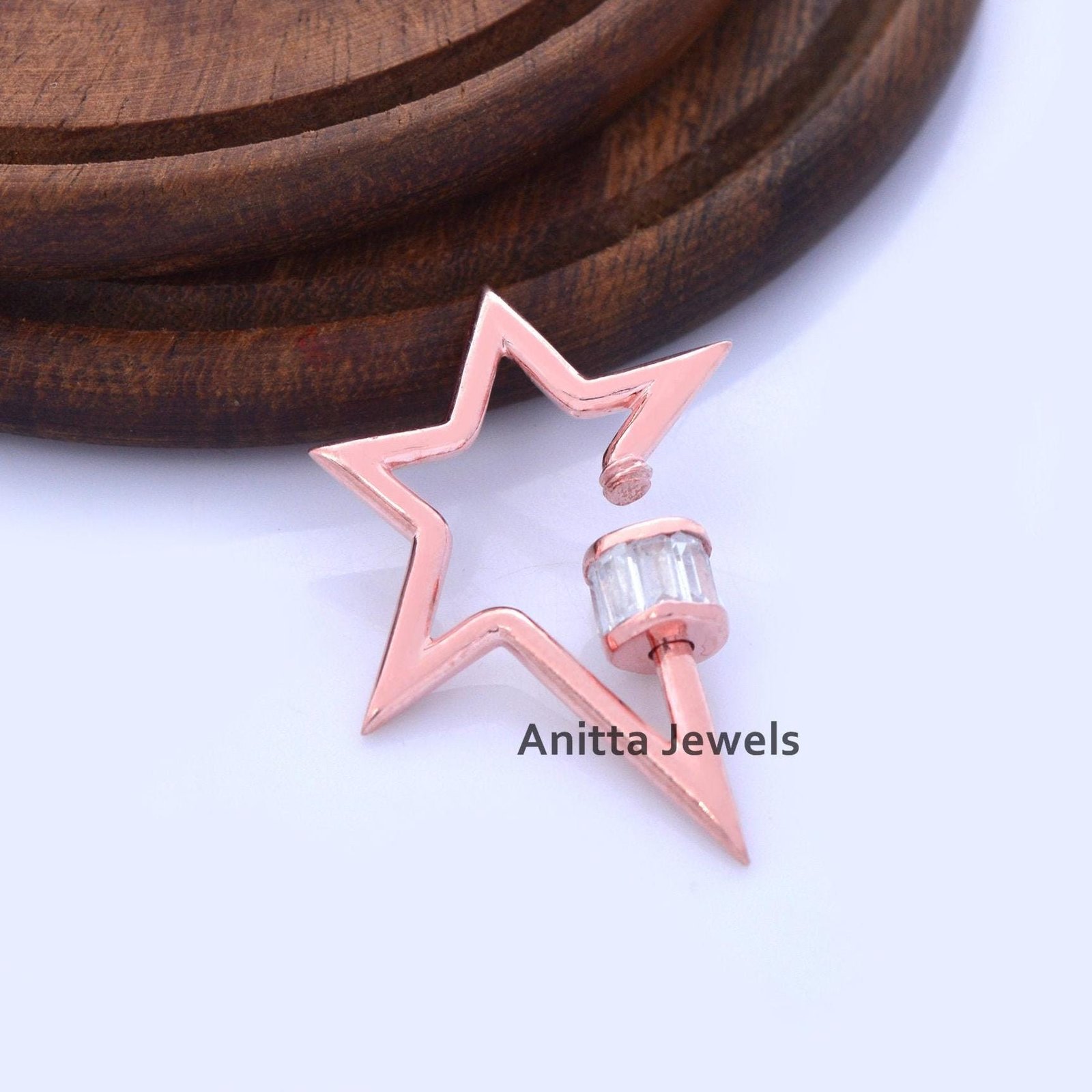 14k Gold Star Carabiner Lock: Topaz Baguette Necklace Jewelry - View 2 - Anitta Jewels | SKU: etsy_1051352279 14k Gold Star Carabiner Lock: Topaz Baguette Necklace Jewelry - View 2 - Anitta Jewels | SKU: etsy_1051352279