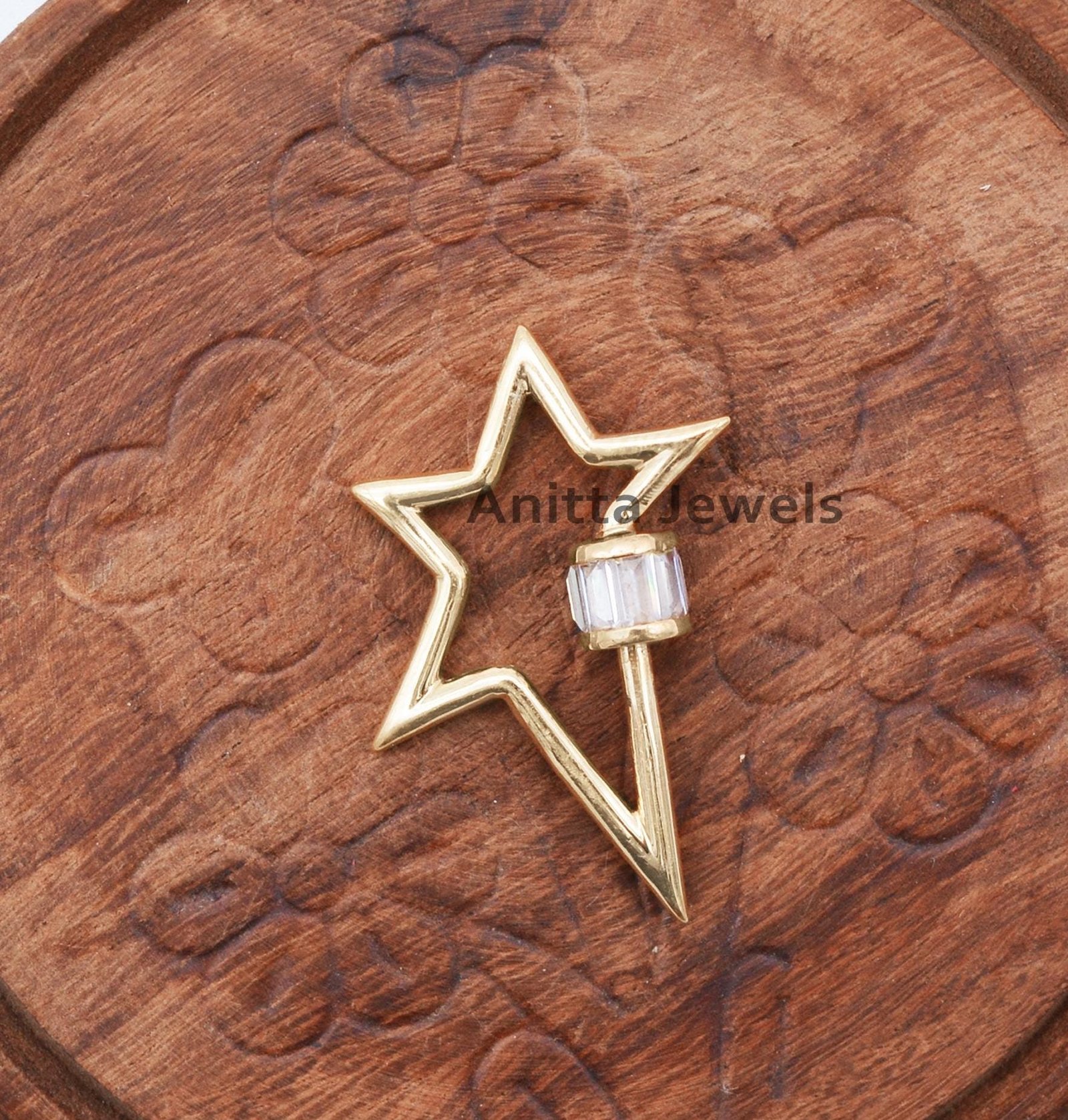 14k Gold Star Carabiner Lock: Topaz Baguette Necklace Jewelry - View 3 - Anitta Jewels | SKU: etsy_1051352279 14k Gold Star Carabiner Lock: Topaz Baguette Necklace Jewelry - View 3 - Anitta Jewels | SKU: etsy_1051352279