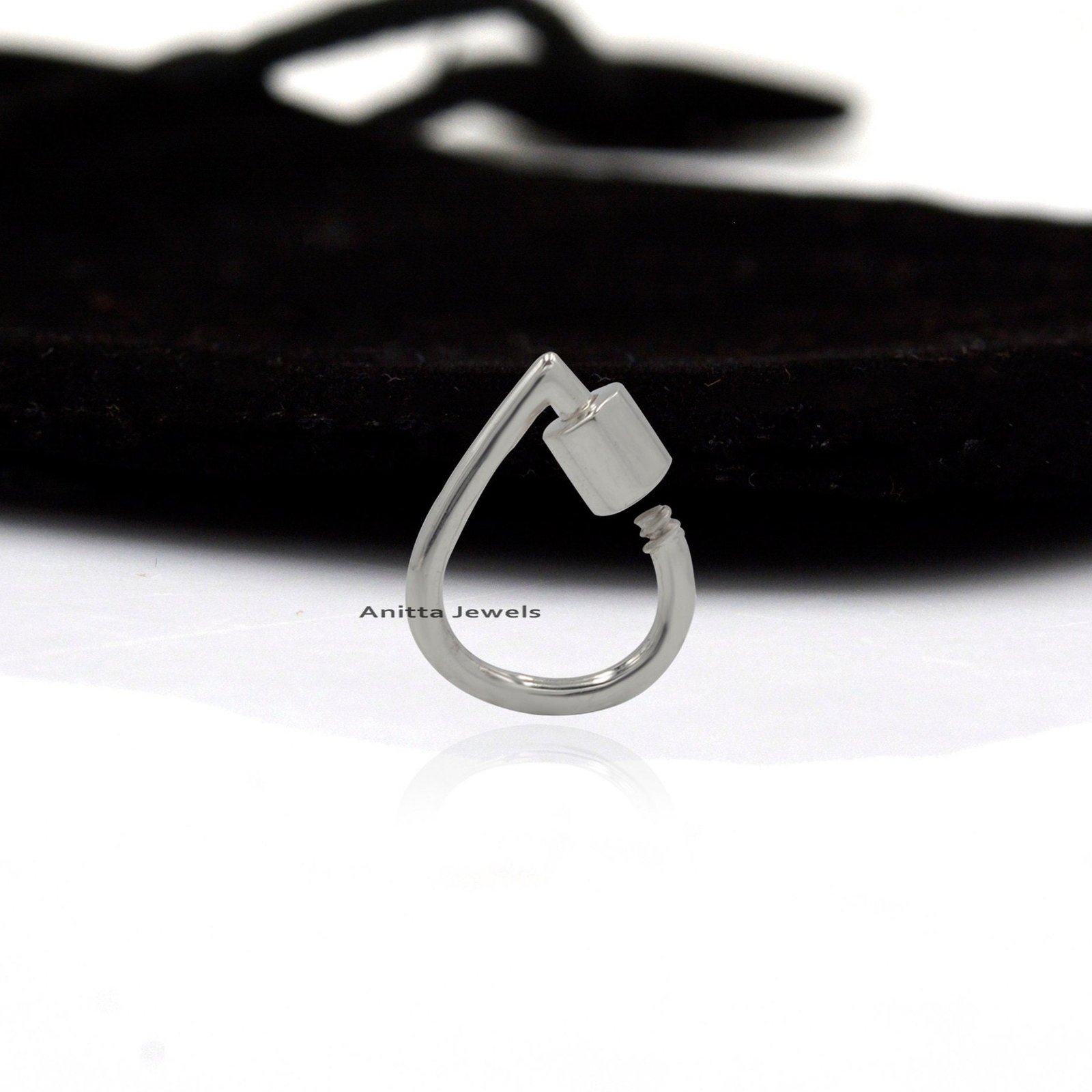 14K Gold Teardrop Carabiner Clasp: Handmade Charm Pendant (16mm) - View 5 - Anitta Jewels | SKU: etsy_1217209132 14K Gold Teardrop Carabiner Clasp: Handmade Charm Pendant (16mm) - View 5 - Anitta Jewels | SKU: etsy_1217209132
