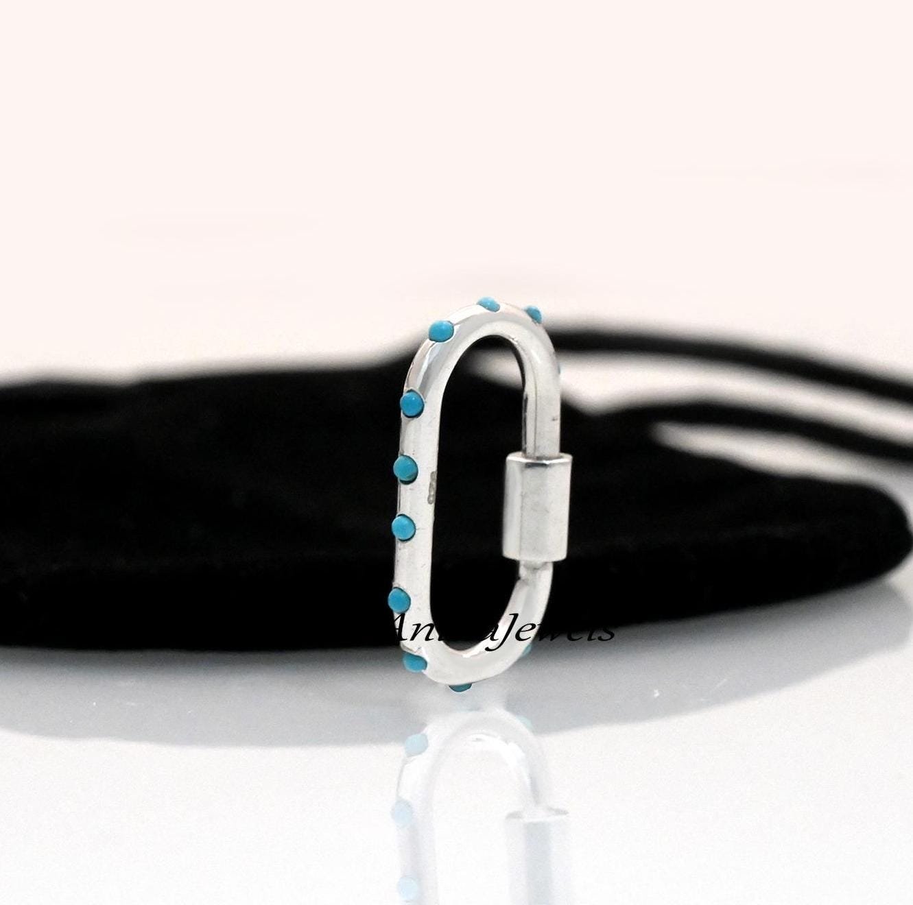14K Gold Turquoise Carabiner Lock: Handmade Gemstone Pendant - Anitta Jewels | SKU: etsy_1132865630 14K Gold Turquoise Carabiner Lock: Handmade Gemstone Pendant - Anitta Jewels | SKU: etsy_1132865630