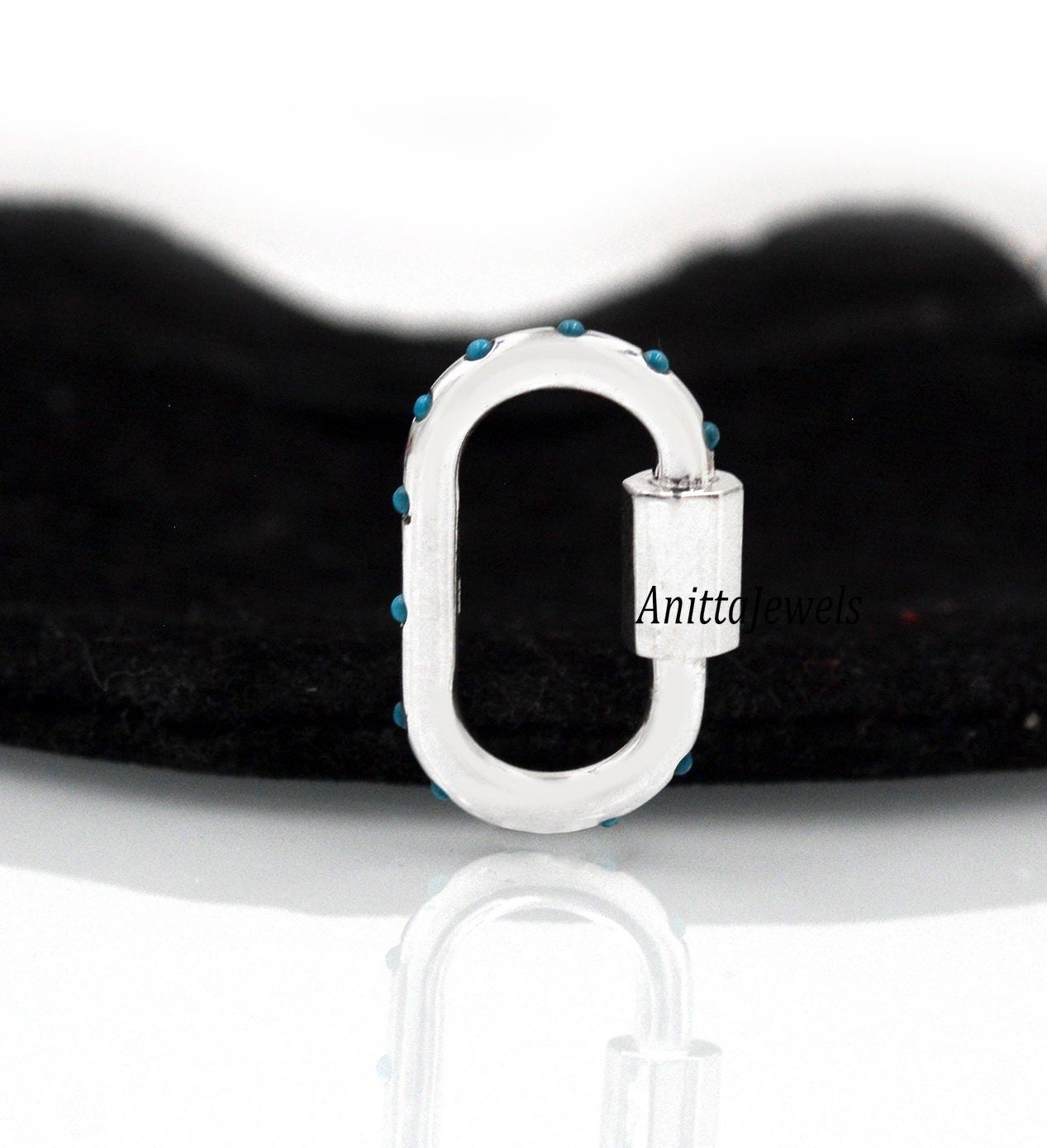 14K Gold Turquoise Carabiner Lock: Handmade Gemstone Pendant - View 5 - Anitta Jewels | SKU: etsy_1132865630 14K Gold Turquoise Carabiner Lock: Handmade Gemstone Pendant - View 5 - Anitta Jewels | SKU: etsy_1132865630