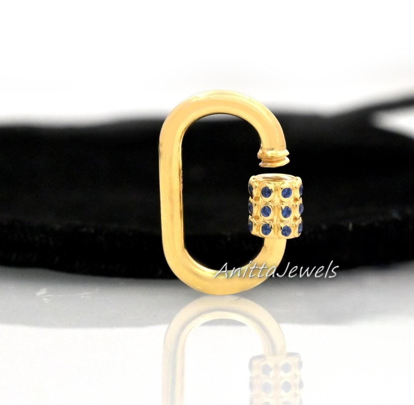 14K Gold Turquoise Carabiner Lock: Handmade Jewelry Clasp - View 3 - Anitta Jewels | SKU: etsy_922507469 14K Gold Turquoise Carabiner Lock: Handmade Jewelry Clasp - View 3 - Anitta Jewels | SKU: etsy_922507469
