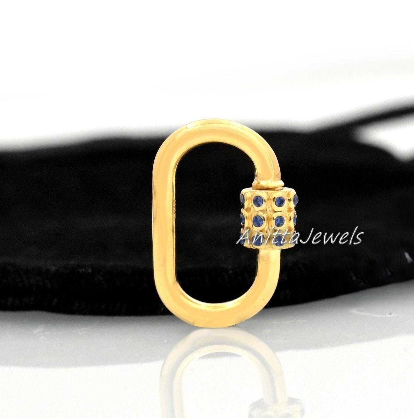 14K Gold Turquoise Carabiner Lock: Handmade Jewelry Clasp - View 4 - Anitta Jewels | SKU: etsy_922507469 14K Gold Turquoise Carabiner Lock: Handmade Jewelry Clasp - View 4 - Anitta Jewels | SKU: etsy_922507469