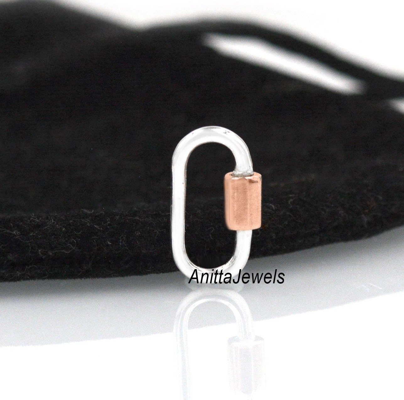 14k Gold Two Tone Carabiner Lock: Handmade Jewelry Clasp - View 5 - Anitta Jewels | SKU: etsy_767928439 14k Gold Two Tone Carabiner Lock: Handmade Jewelry Clasp - View 5 - Anitta Jewels | SKU: etsy_767928439
