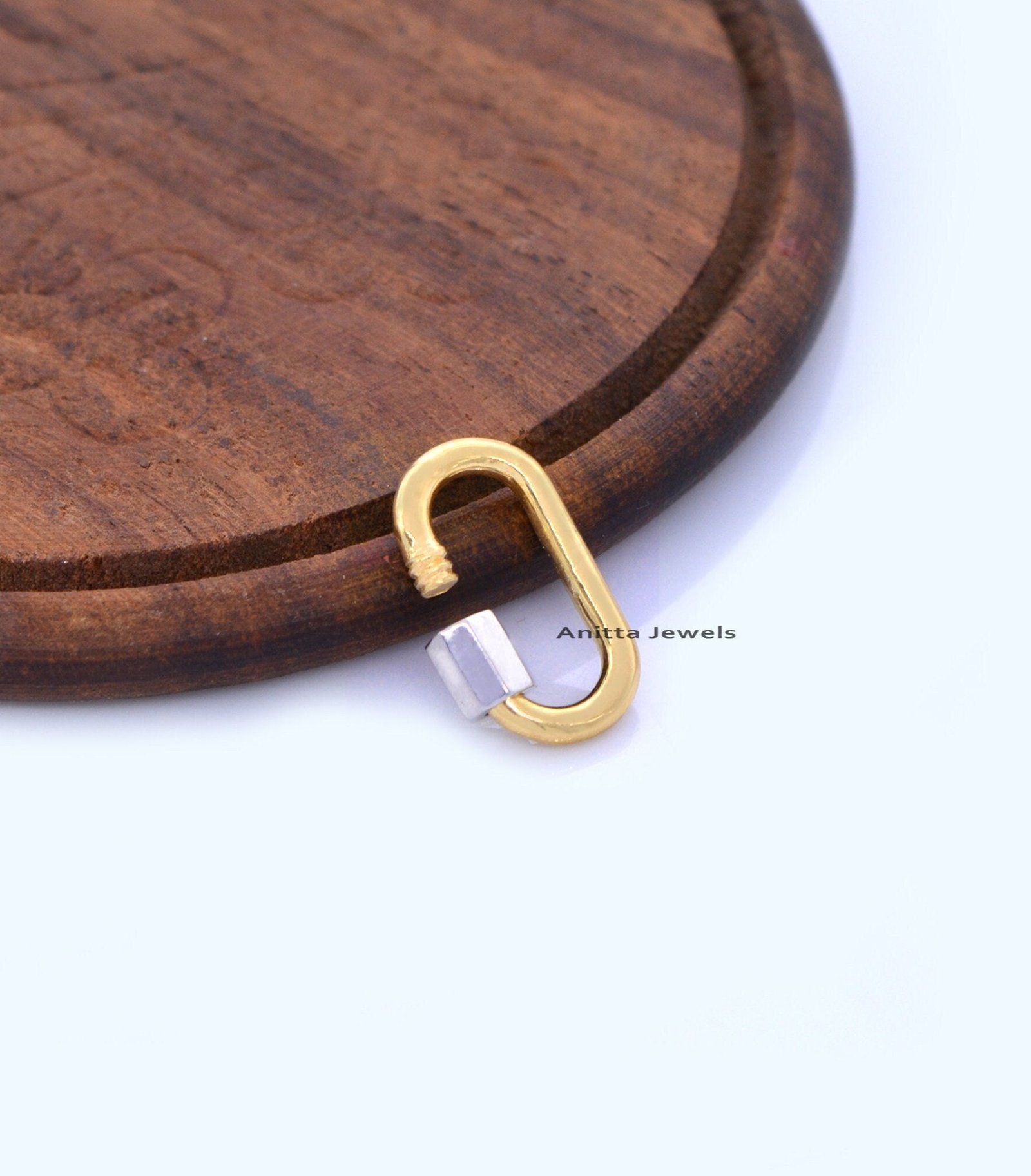 14k Gold Two Tone Carabiner Lock: Handmade Jewelry Clasp - View 7 - Anitta Jewels | SKU: etsy_767928439 14k Gold Two Tone Carabiner Lock: Handmade Jewelry Clasp - View 7 - Anitta Jewels | SKU: etsy_767928439