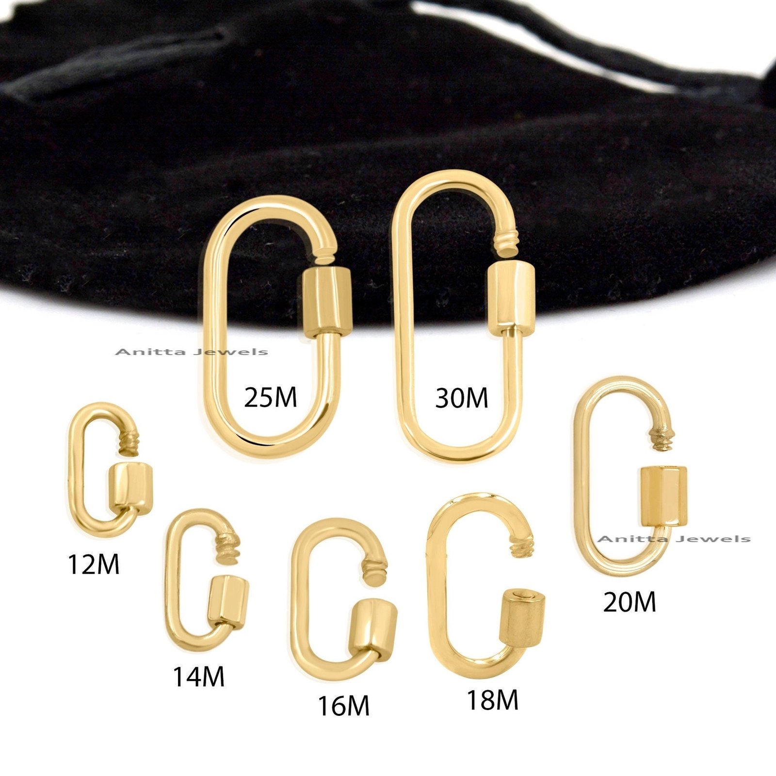 14k Solid Gold Carabiner Lock: Handmade Jewelry Finding - Anitta Jewels | SKU: etsy_769012434 14k Solid Gold Carabiner Lock: Handmade Jewelry Finding - Anitta Jewels | SKU: etsy_769012434
