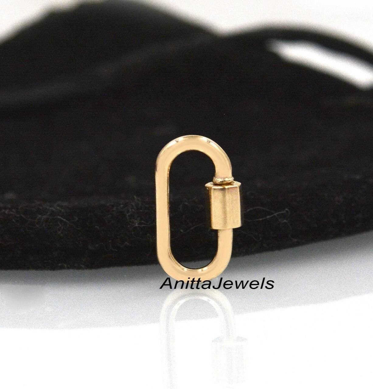 14k Solid Gold Carabiner Lock: Handmade Jewelry Finding - View 3 - Anitta Jewels | SKU: etsy_769012434 14k Solid Gold Carabiner Lock: Handmade Jewelry Finding - View 3 - Anitta Jewels | SKU: etsy_769012434