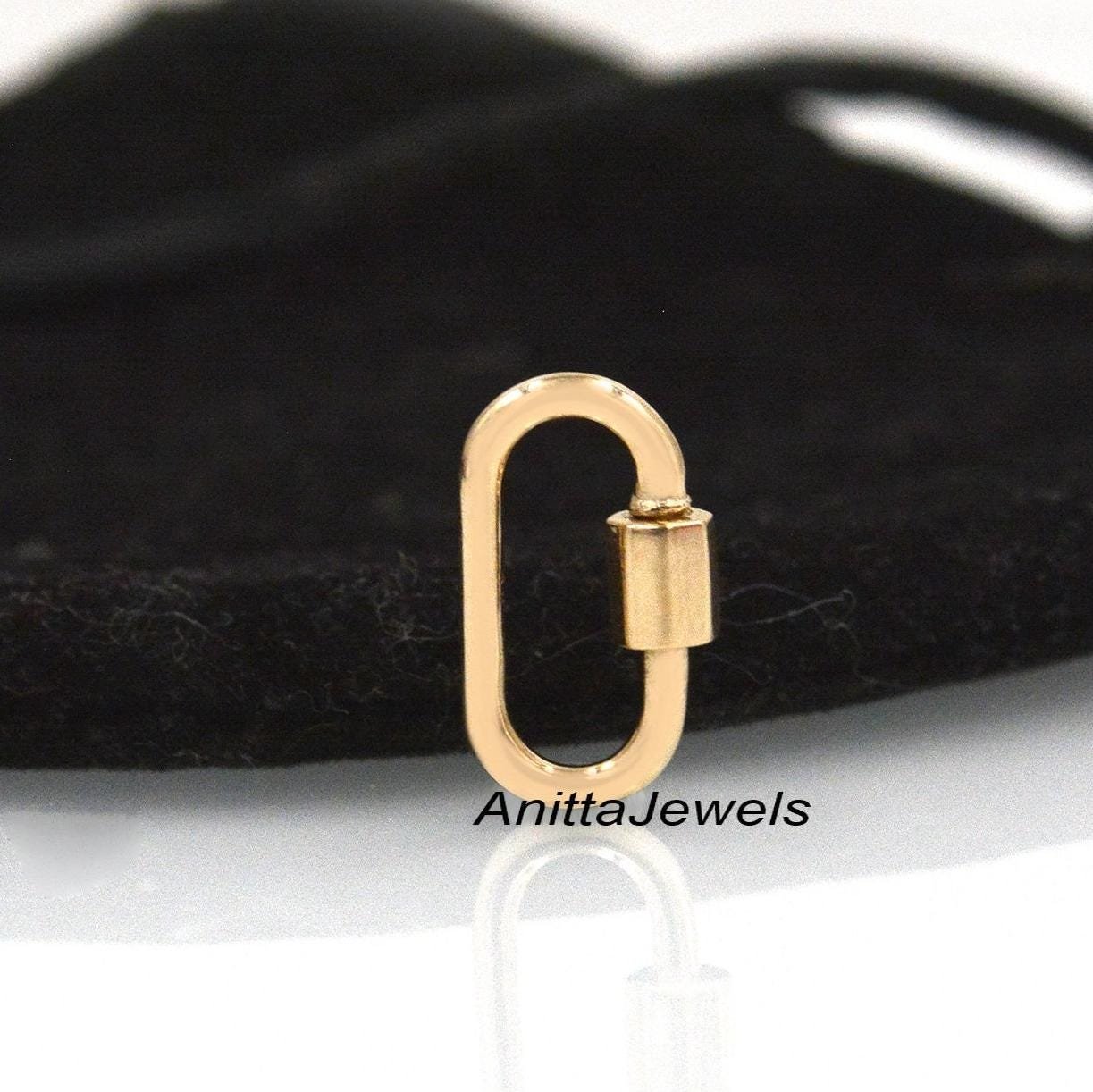 14k Solid Gold Carabiner Lock: Handmade Jewelry Finding - View 4 - Anitta Jewels | SKU: etsy_769012434 14k Solid Gold Carabiner Lock: Handmade Jewelry Finding - View 4 - Anitta Jewels | SKU: etsy_769012434