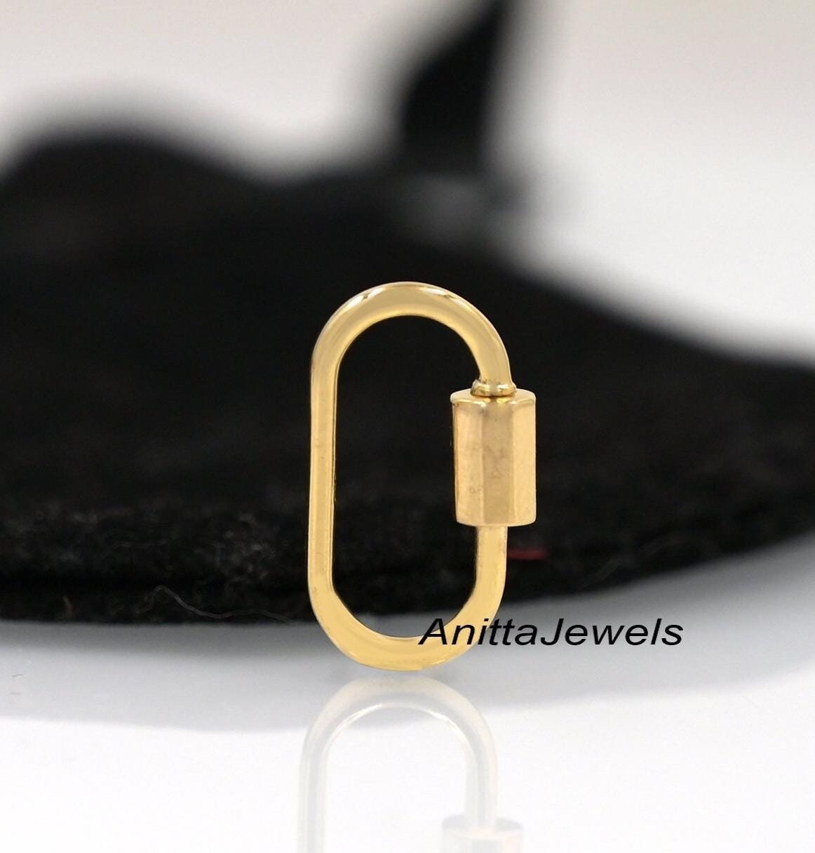 14k Solid Gold Carabiner Lock: Handmade Jewelry Finding - View 6 - Anitta Jewels | SKU: etsy_769012434 14k Solid Gold Carabiner Lock: Handmade Jewelry Finding - View 6 - Anitta Jewels | SKU: etsy_769012434