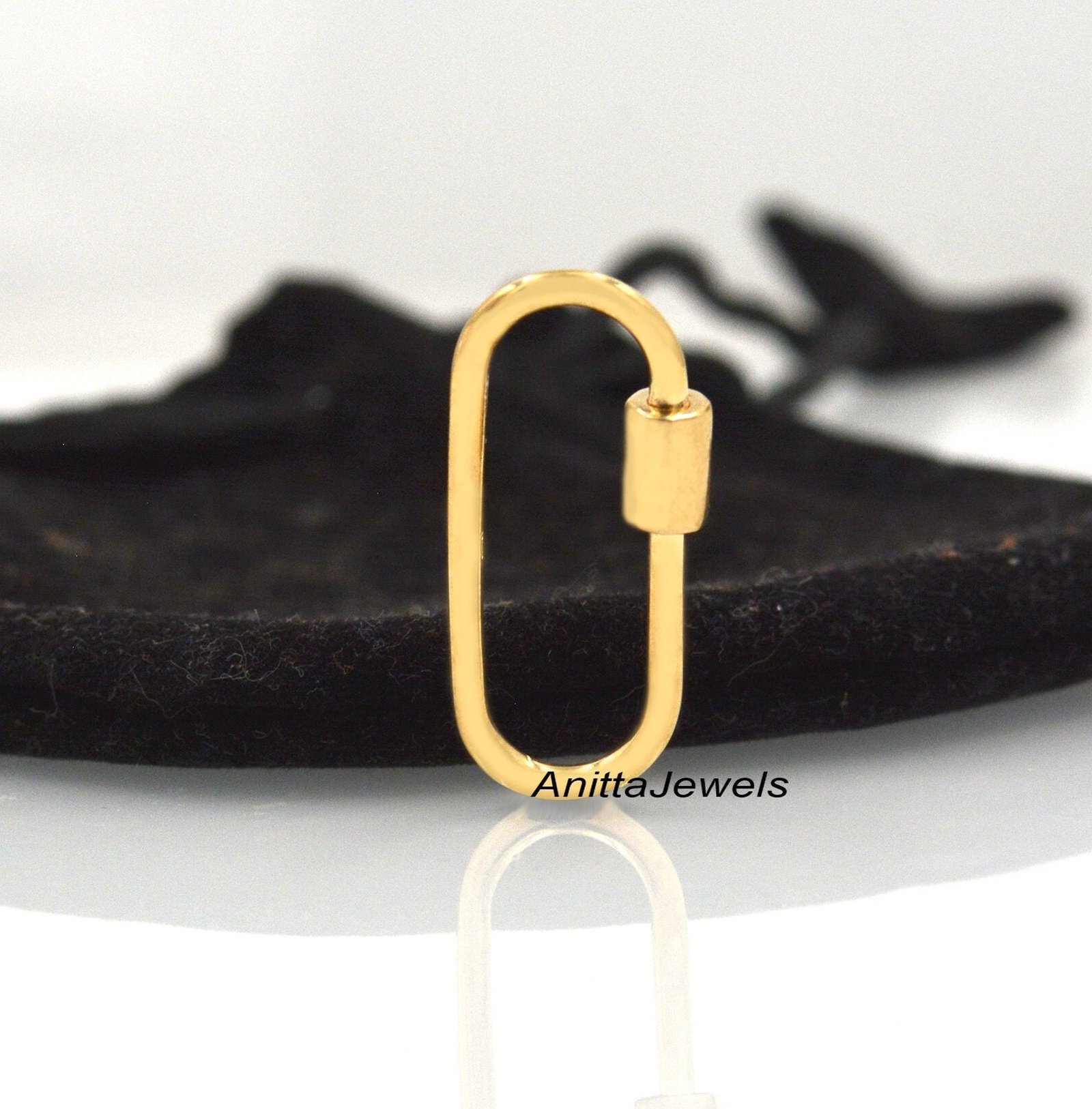 14k Solid Gold Carabiner Lock: Handmade Jewelry Finding - View 7 - Anitta Jewels | SKU: etsy_769012434 14k Solid Gold Carabiner Lock: Handmade Jewelry Finding - View 7 - Anitta Jewels | SKU: etsy_769012434
