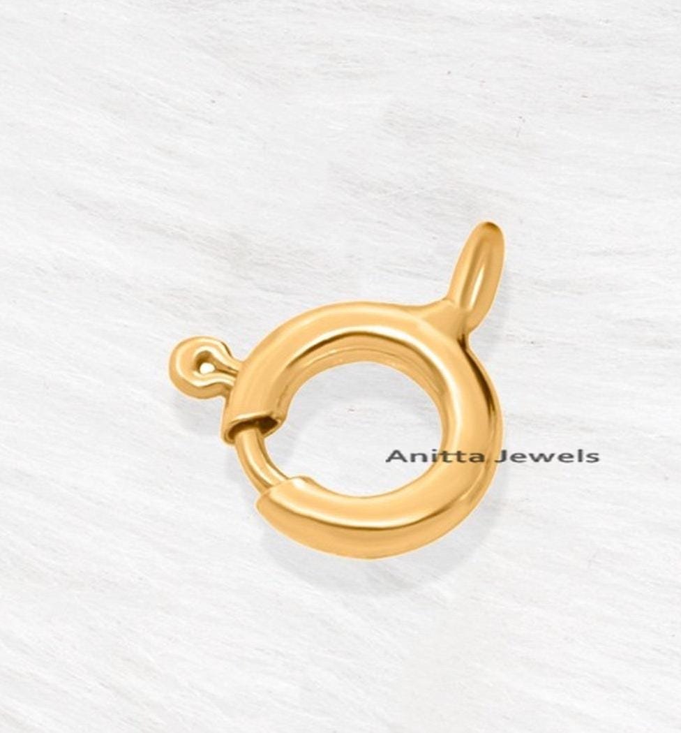 14k Solid Gold Spring Lock: Handmade Sailor's Clasp - Anitta Jewels | SKU: etsy_1694924324 14k Solid Gold Spring Lock: Handmade Sailor's Clasp - Anitta Jewels | SKU: etsy_1694924324