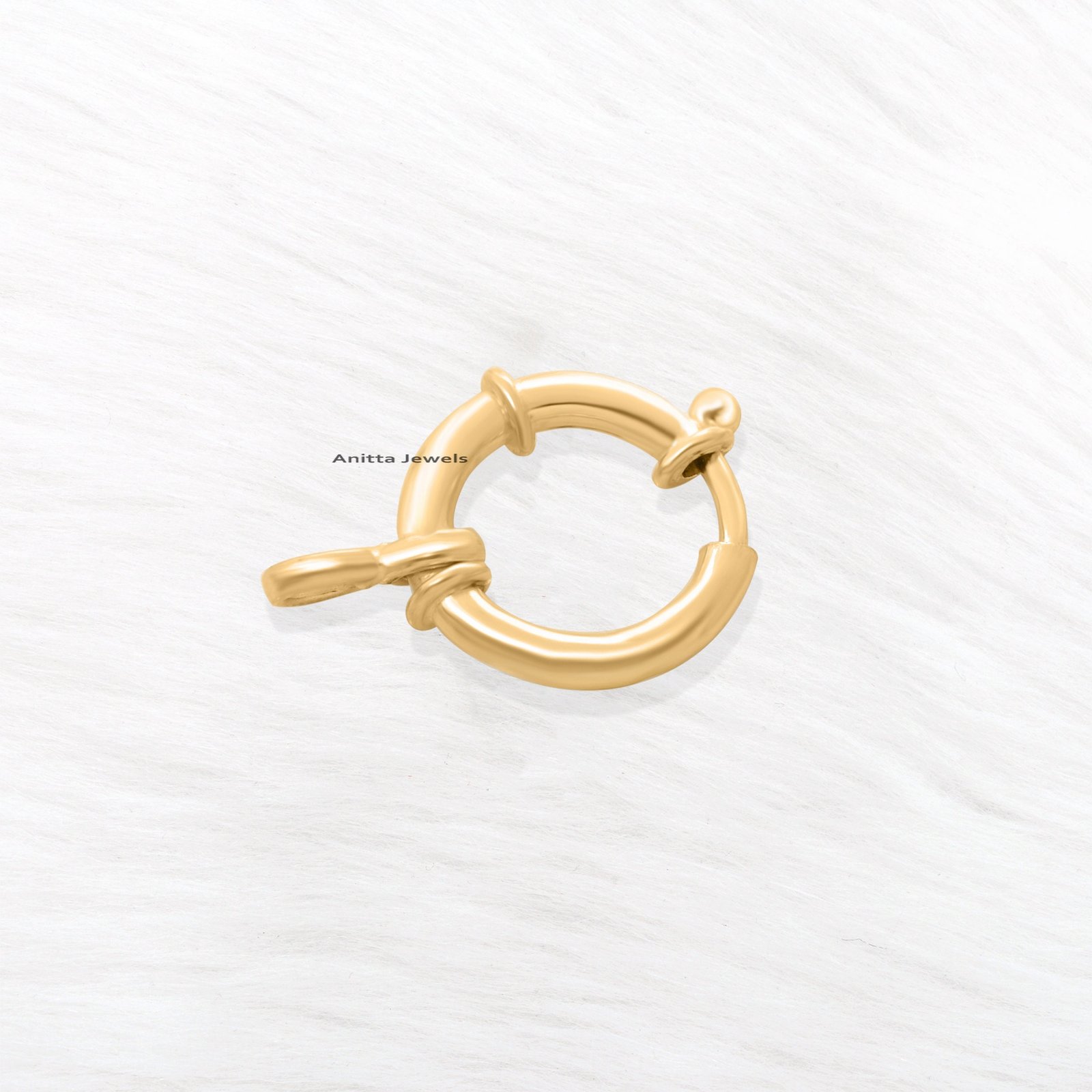 14k Solid Gold Spring Lock: Handmade Sailor's Clasp - View 3 - Anitta Jewels | SKU: etsy_1694924324 14k Solid Gold Spring Lock: Handmade Sailor's Clasp - View 3 - Anitta Jewels | SKU: etsy_1694924324