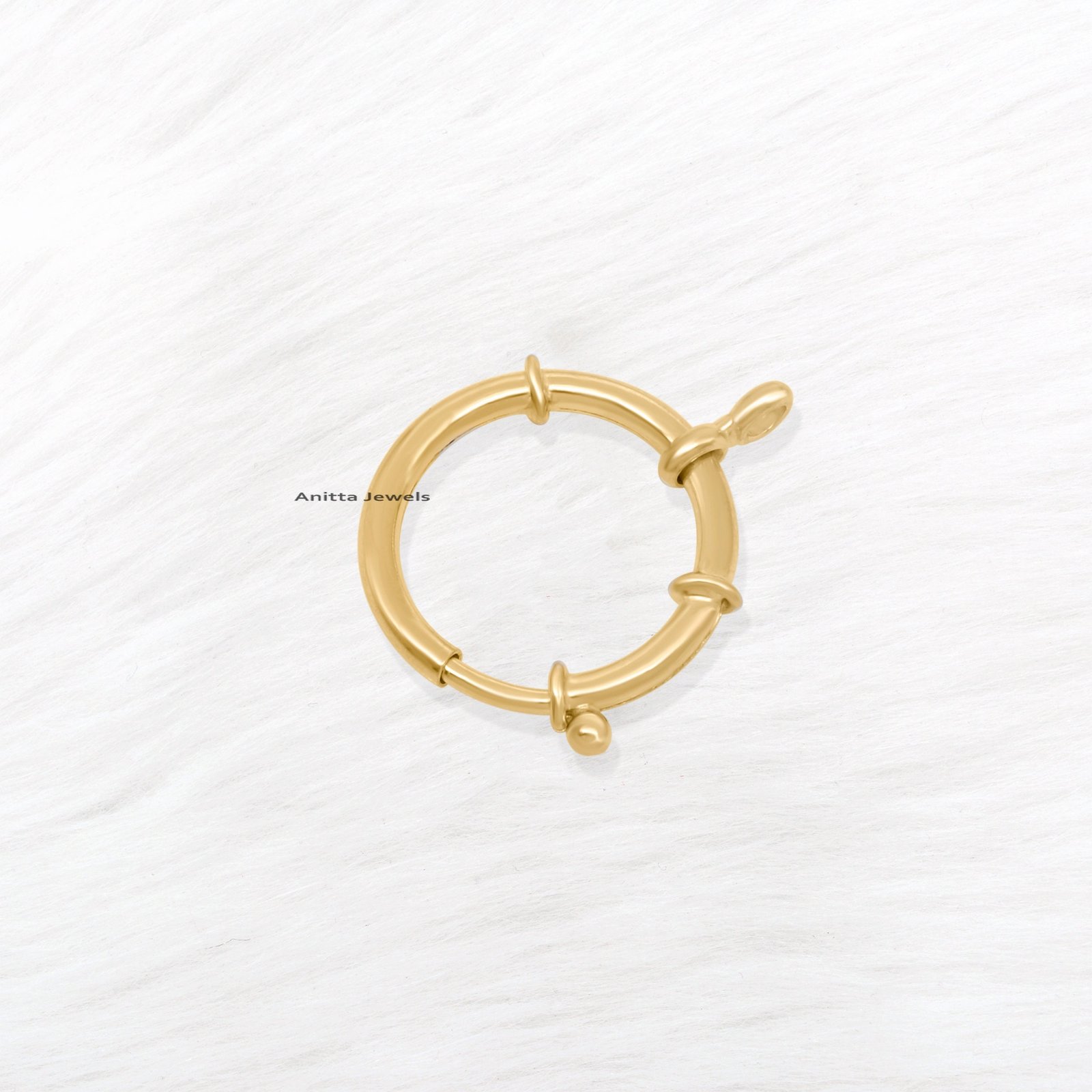 14k Solid Gold Spring Lock: Handmade Sailor's Clasp - View 4 - Anitta Jewels | SKU: etsy_1694924324 14k Solid Gold Spring Lock: Handmade Sailor's Clasp - View 4 - Anitta Jewels | SKU: etsy_1694924324
