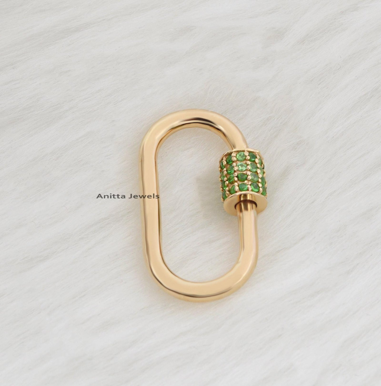 925 Silver Carabiner Lock: 14K Gold Plated, Pink Sapphire Charms Holder - View 6 - Anitta Jewels | SKU: etsy_1052137282 925 Silver Carabiner Lock: 14K Gold Plated, Pink Sapphire Charms Holder - View 6 - Anitta Jewels | SKU: etsy_1052137282