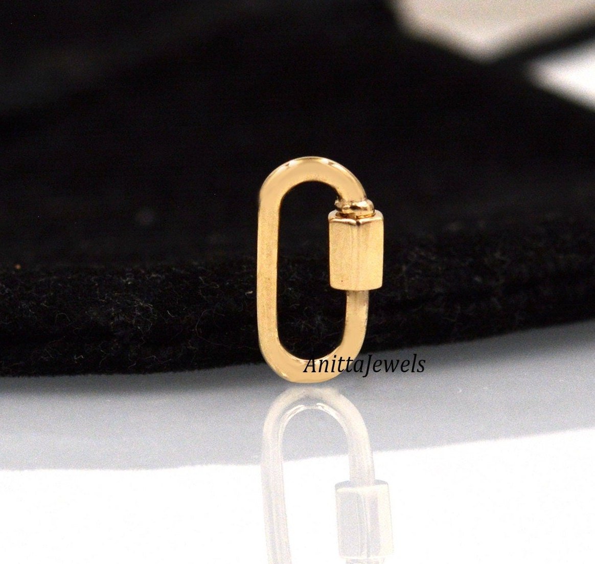 925 Silver Carabiner Lock: Handmade Oval Pendant (14x7 MM) - Anitta Jewels | SKU: etsy_1146804939 925 Silver Carabiner Lock: Handmade Oval Pendant (14x7 MM) - Anitta Jewels | SKU: etsy_1146804939