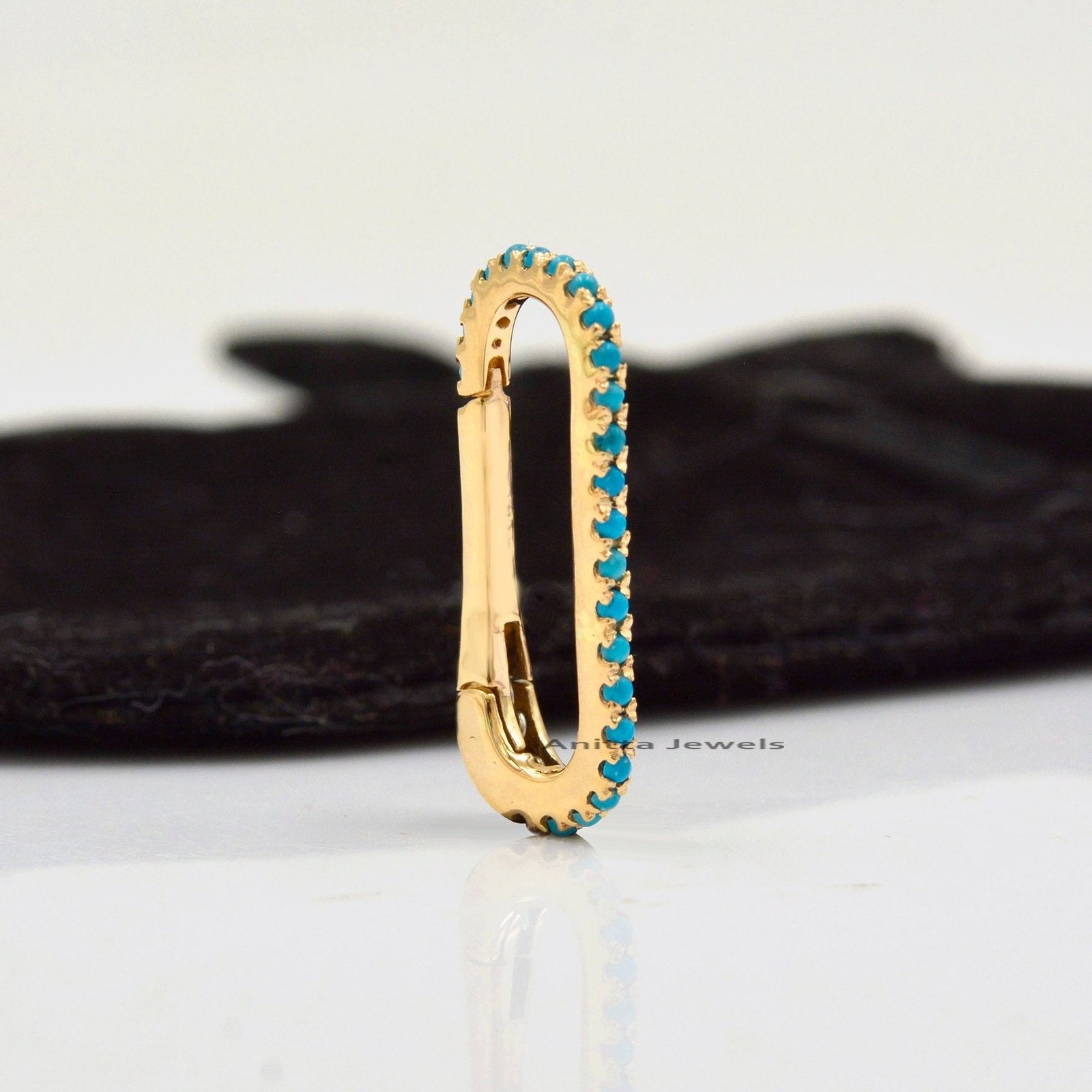 925 Silver Charm Holder Enhancer: Diamond & Turquoise - View 6 - Anitta Jewels | SKU: etsy_982027201 925 Silver Charm Holder Enhancer: Diamond & Turquoise - View 6 - Anitta Jewels | SKU: etsy_982027201