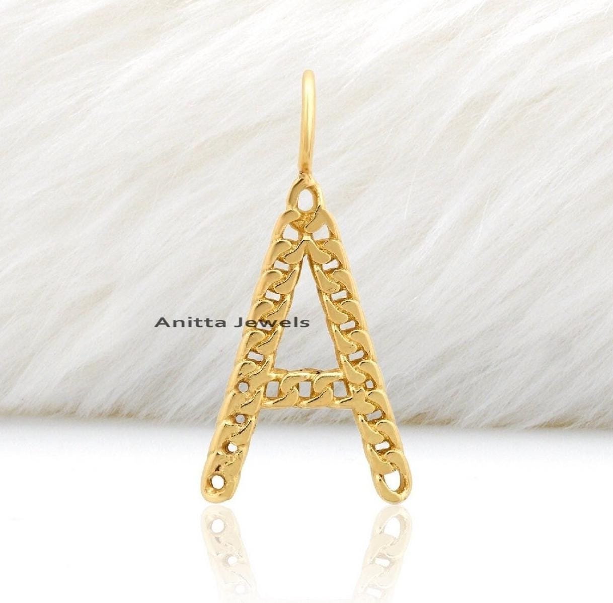 925 Silver Curb Chain Initial Pendant - Handmade (12 MM) - Anitta Jewels | SKU: etsy_1206095185 925 Silver Curb Chain Initial Pendant - Handmade (12 MM) - Anitta Jewels | SKU: etsy_1206095185