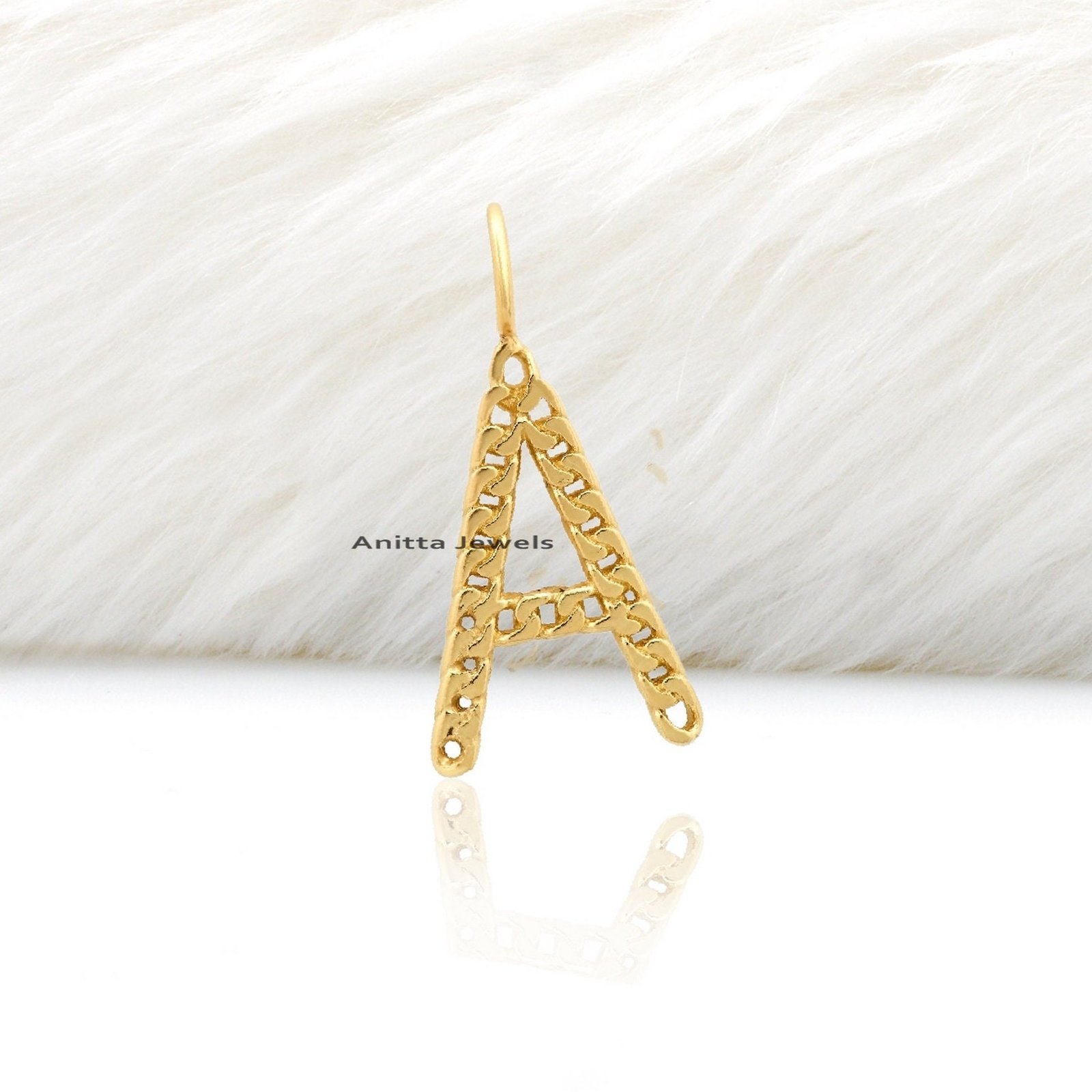 925 Silver Curb Chain Initial Pendant - Handmade (12 MM) - View 2 - Anitta Jewels | SKU: etsy_1206095185 925 Silver Curb Chain Initial Pendant - Handmade (12 MM) - View 2 - Anitta Jewels | SKU: etsy_1206095185