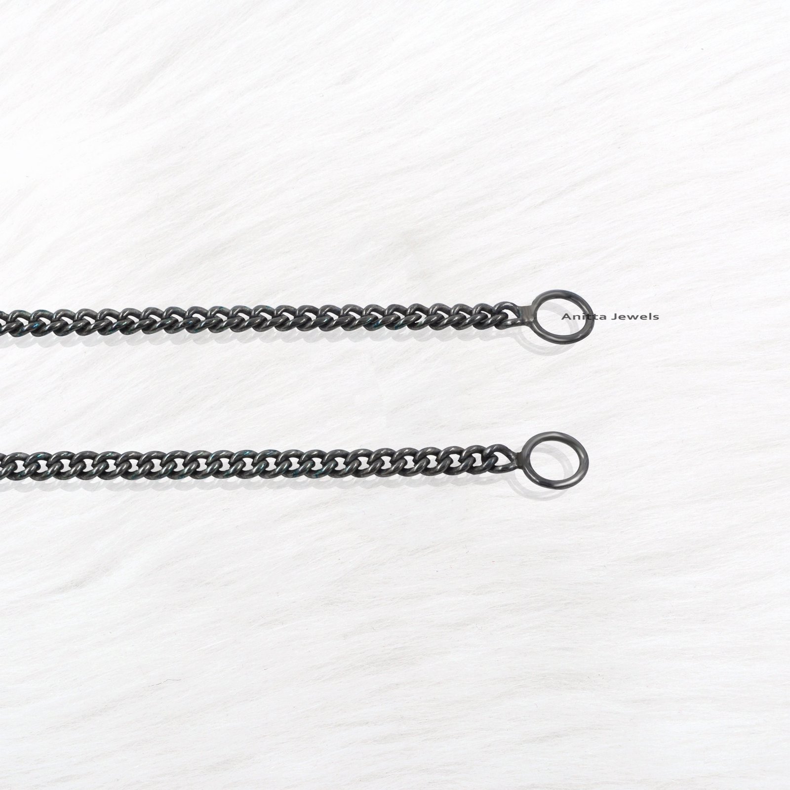 925 Silver Curb Chain Necklace: Handmade Carabiner Lock, 3MM Link - View 3 - Anitta Jewels | SKU: etsy_1100693197 925 Silver Curb Chain Necklace: Handmade Carabiner Lock, 3MM Link - View 3 - Anitta Jewels | SKU: etsy_1100693197