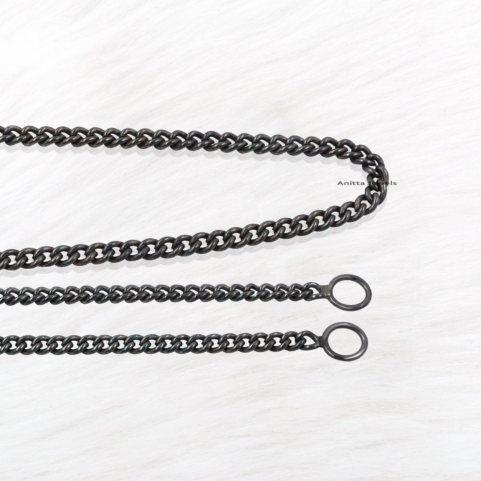 925 Silver Curb Chain Necklace: Handmade Carabiner Lock, 3MM Link - View 5 - Anitta Jewels | SKU: etsy_1100693197 925 Silver Curb Chain Necklace: Handmade Carabiner Lock, 3MM Link - View 5 - Anitta Jewels | SKU: etsy_1100693197