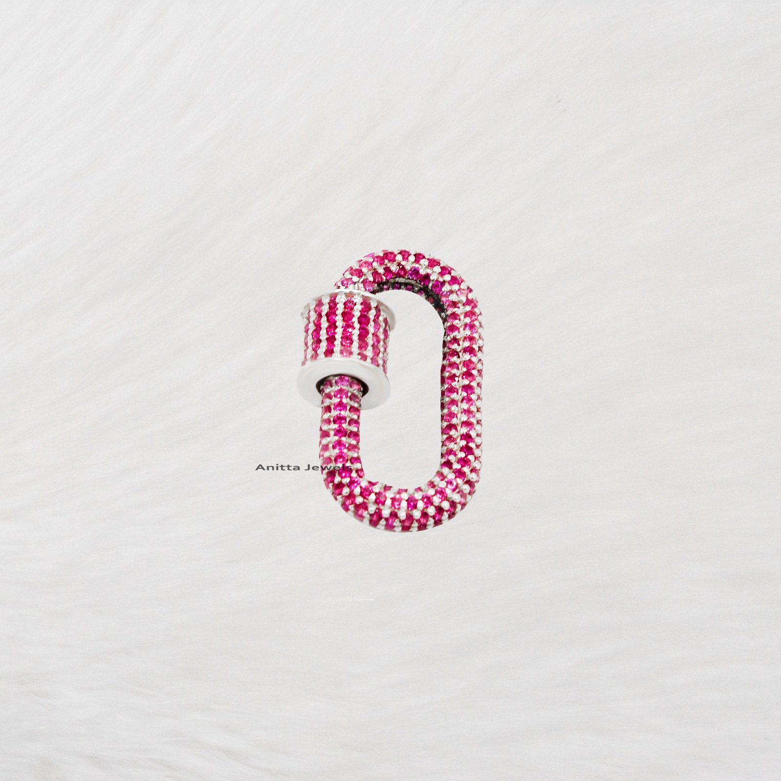 925 Silver Diamond Carabiner Lock: Handmade Oval Pendant (25*14 MM) - View 7 - Anitta Jewels | SKU: etsy_1084500518 925 Silver Diamond Carabiner Lock: Handmade Oval Pendant (25*14 MM) - View 7 - Anitta Jewels | SKU: etsy_1084500518
