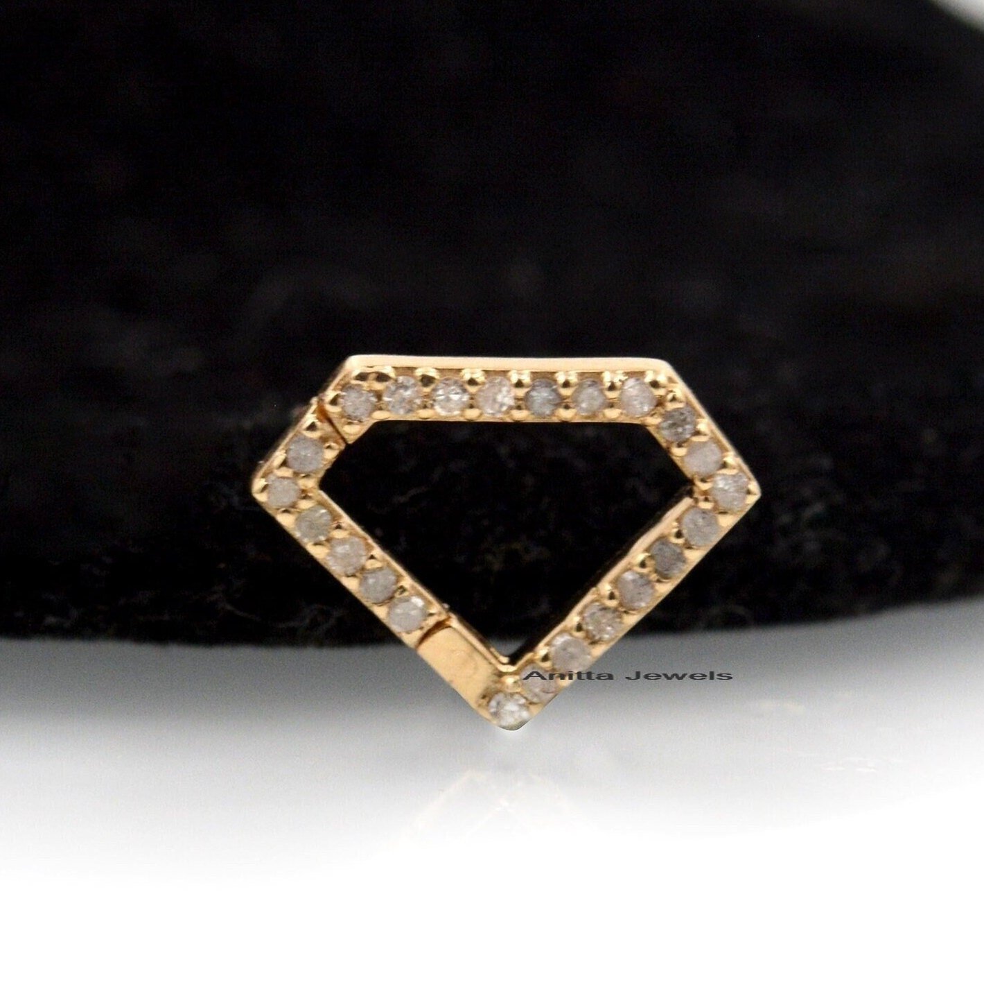 925 Silver Diamond Charm Holder: Openable Link Enhancer (10x13 MM) - View 3 - Anitta Jewels | SKU: etsy_1408259798 925 Silver Diamond Charm Holder: Openable Link Enhancer (10x13 MM) - View 3 - Anitta Jewels | SKU: etsy_1408259798