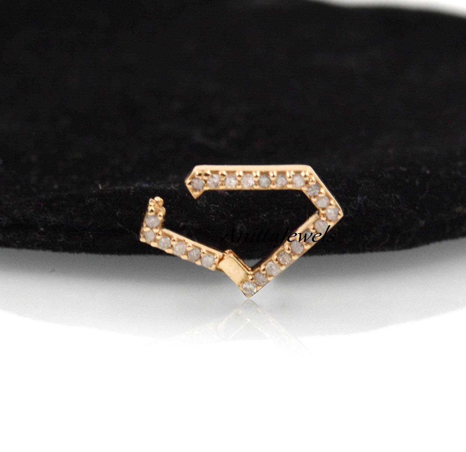 925 Silver Diamond Charm Holder: Openable Link Enhancer (10x13 MM) - View 4 - Anitta Jewels | SKU: etsy_1408259798 925 Silver Diamond Charm Holder: Openable Link Enhancer (10x13 MM) - View 4 - Anitta Jewels | SKU: etsy_1408259798