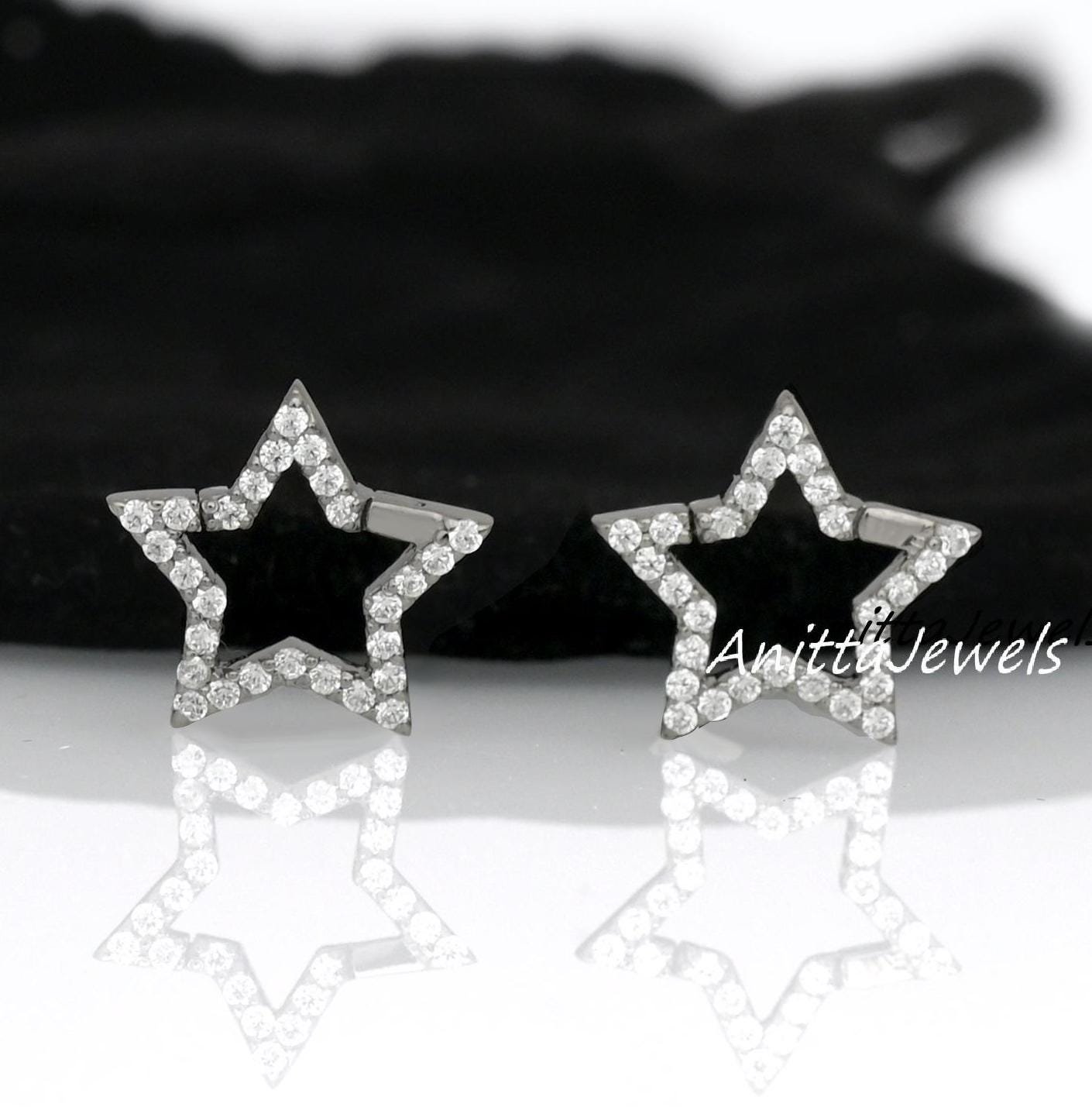 925 Silver Diamond Star Charm Holder: Enhancer Lock Pendant - Anitta Jewels | SKU: etsy_1124076369 925 Silver Diamond Star Charm Holder: Enhancer Lock Pendant - Anitta Jewels | SKU: etsy_1124076369