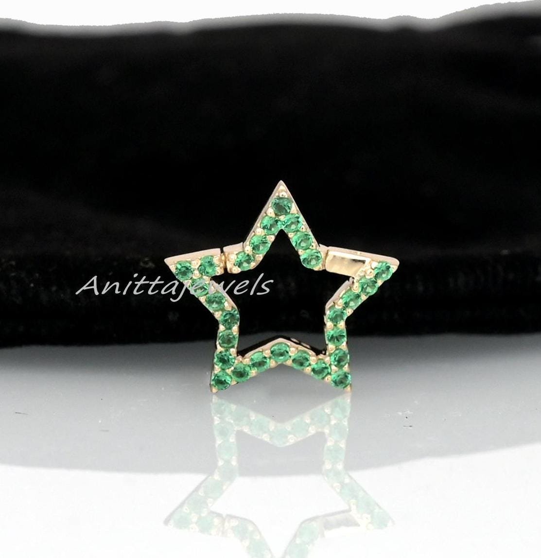 925 Silver Diamond Star Charm Holder: Enhancer Lock Pendant - View 6 - Anitta Jewels | SKU: etsy_1124076369 925 Silver Diamond Star Charm Holder: Enhancer Lock Pendant - View 6 - Anitta Jewels | SKU: etsy_1124076369