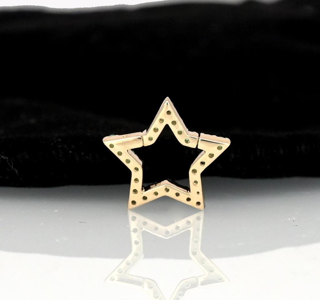 925 Silver Diamond Star Charm Holder: Enhancer Lock Pendant - View 7 - Anitta Jewels | SKU: etsy_1124076369 925 Silver Diamond Star Charm Holder: Enhancer Lock Pendant - View 7 - Anitta Jewels | SKU: etsy_1124076369