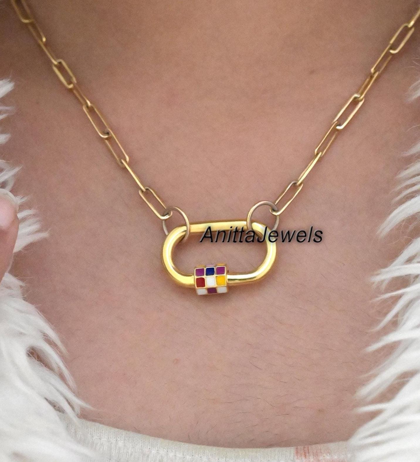 925 Silver Enamel Carabiner Lock: Multi-Color Jewelry Clasp - View 3 - Anitta Jewels | SKU: etsy_908318109 925 Silver Enamel Carabiner Lock: Multi-Color Jewelry Clasp - View 3 - Anitta Jewels | SKU: etsy_908318109