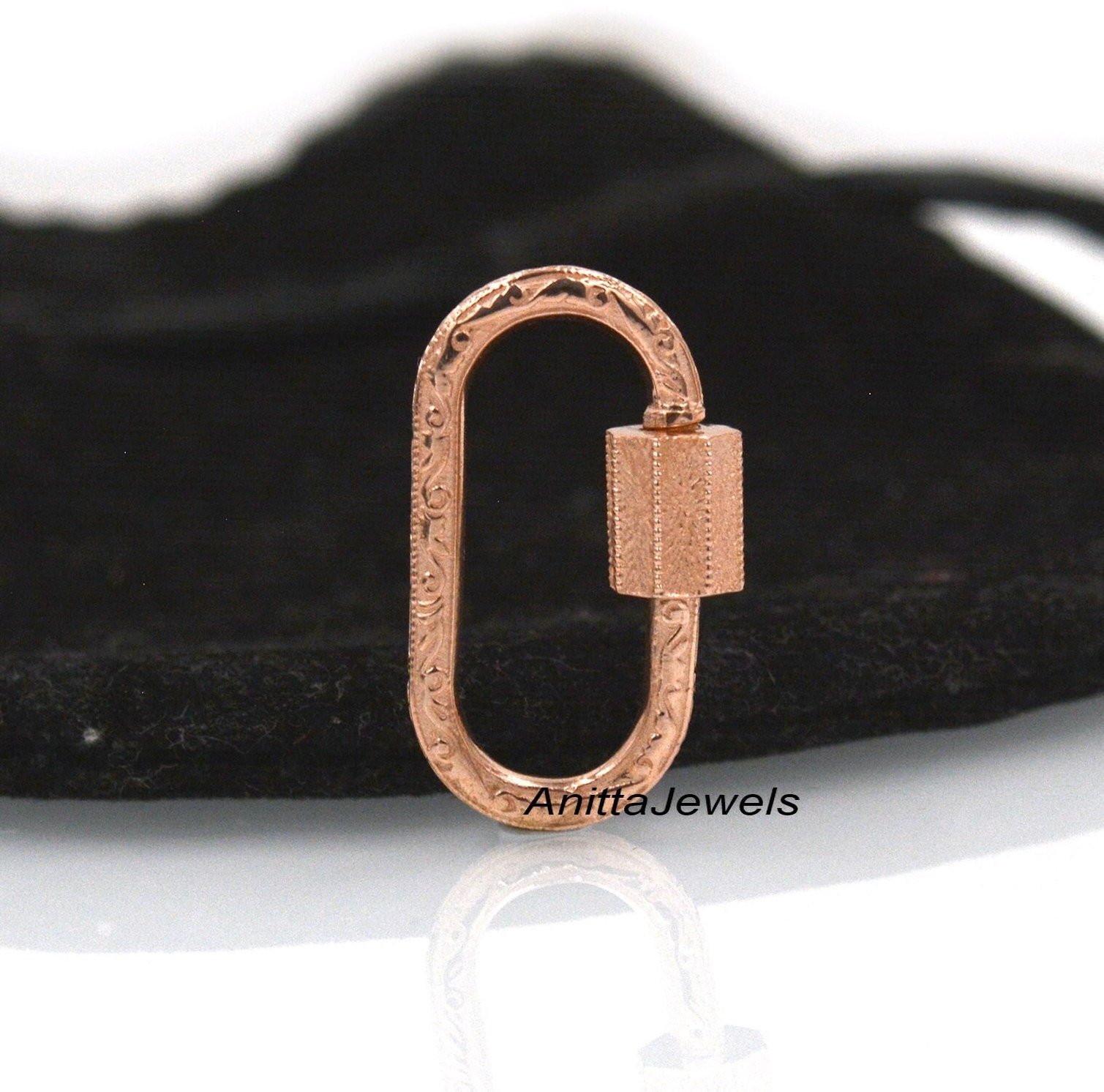 925 Silver Engraved Carabiner Lock: Handmade Designer Pendant - View 4 - Anitta Jewels | SKU: etsy_905734624 925 Silver Engraved Carabiner Lock: Handmade Designer Pendant - View 4 - Anitta Jewels | SKU: etsy_905734624