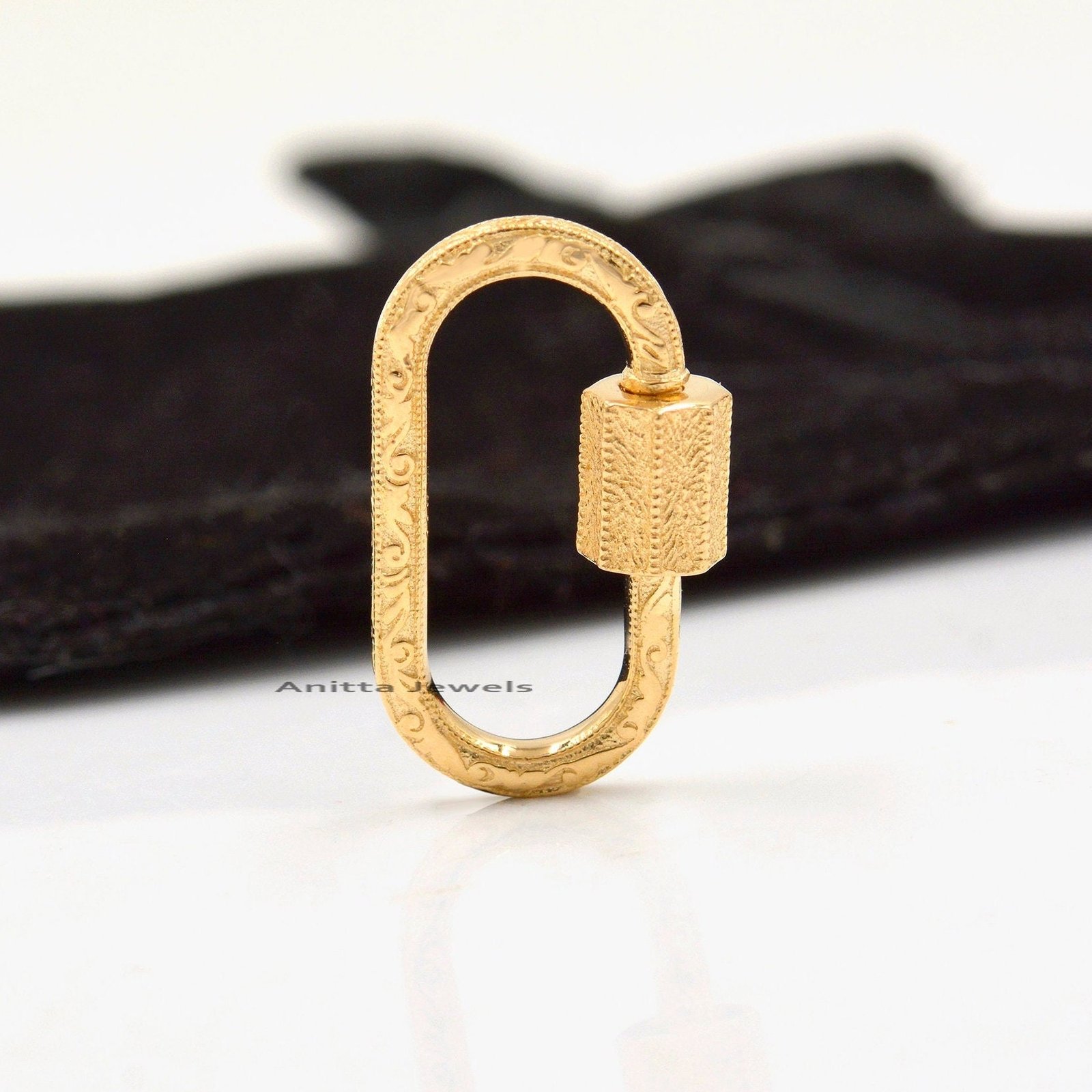 925 Silver Engraved Carabiner Lock: Handmade Designer Pendant - View 5 - Anitta Jewels | SKU: etsy_905734624 925 Silver Engraved Carabiner Lock: Handmade Designer Pendant - View 5 - Anitta Jewels | SKU: etsy_905734624