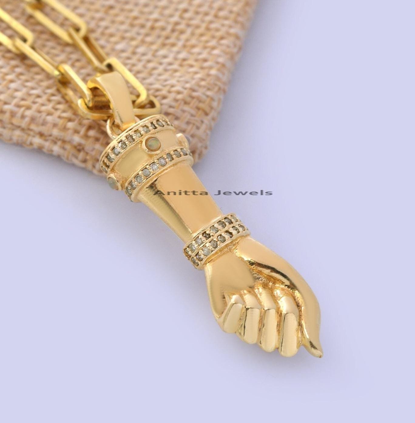 925 Silver Figa Hand Pendant: Lucky Gemstone Charm - View 5 - Anitta Jewels | SKU: etsy_1090822305 925 Silver Figa Hand Pendant: Lucky Gemstone Charm - View 5 - Anitta Jewels | SKU: etsy_1090822305