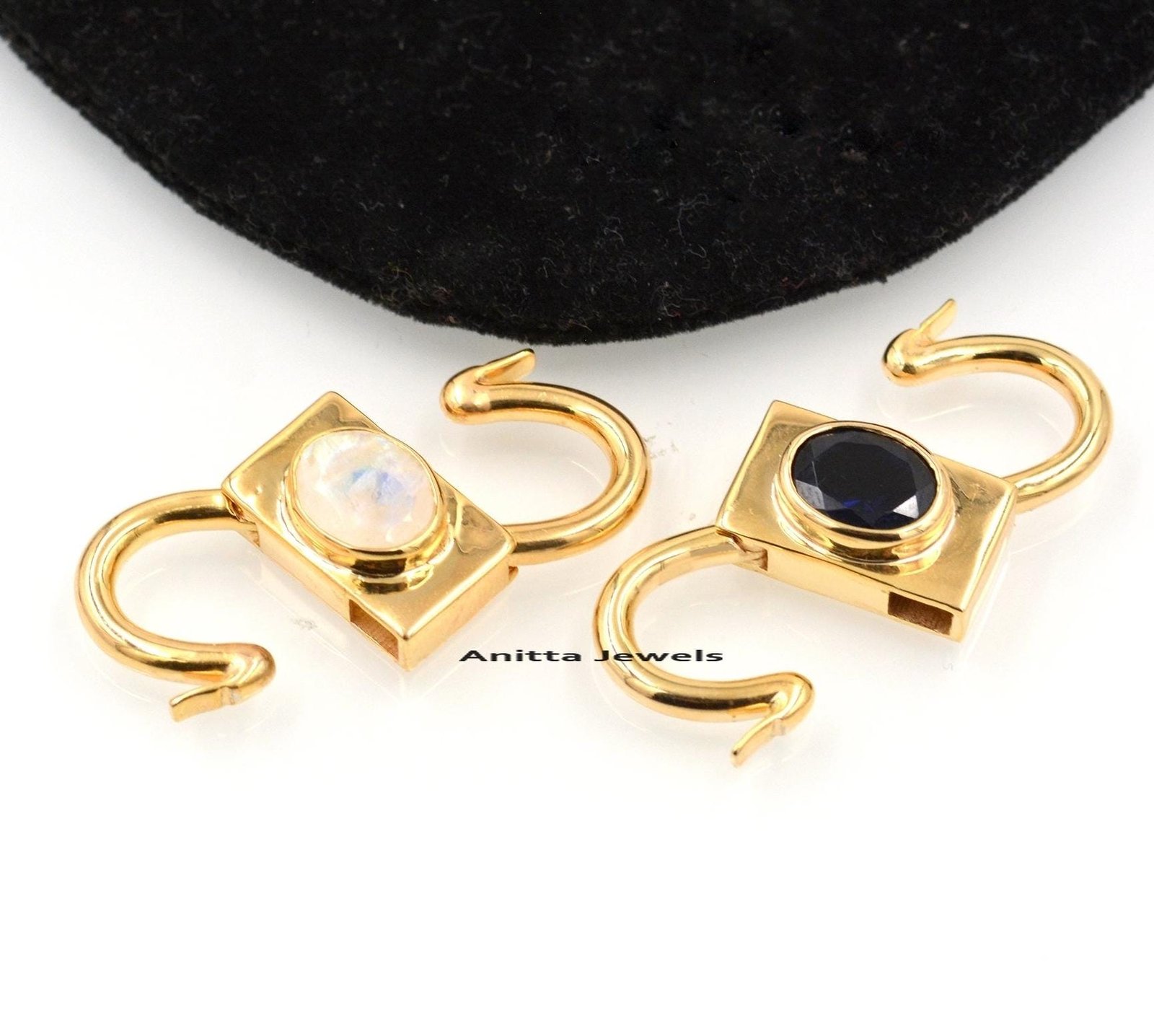 925 Silver Gemstone Padlock Connector: Amethyst, Garnet, Onyx - Anitta Jewels | SKU: etsy_963884793 925 Silver Gemstone Padlock Connector: Amethyst, Garnet, Onyx - Anitta Jewels | SKU: etsy_963884793