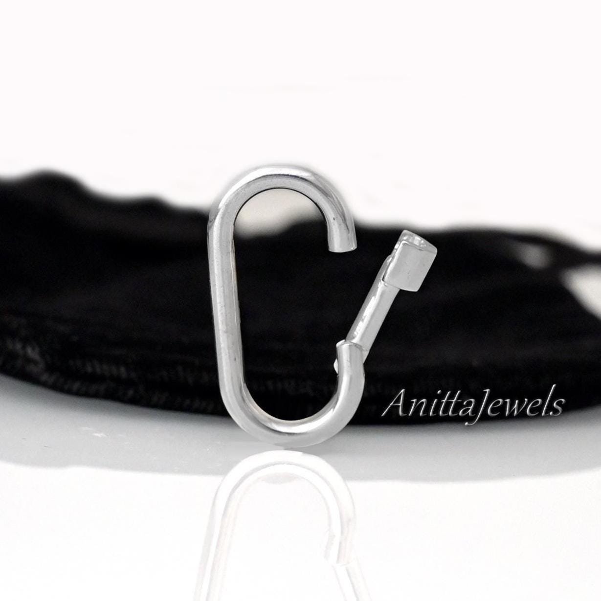 925 Silver Handmade Carabiner Lock: Oval Pendant (30*15 MM) - Anitta Jewels | SKU: etsy_908914649 925 Silver Handmade Carabiner Lock: Oval Pendant (30*15 MM) - Anitta Jewels | SKU: etsy_908914649