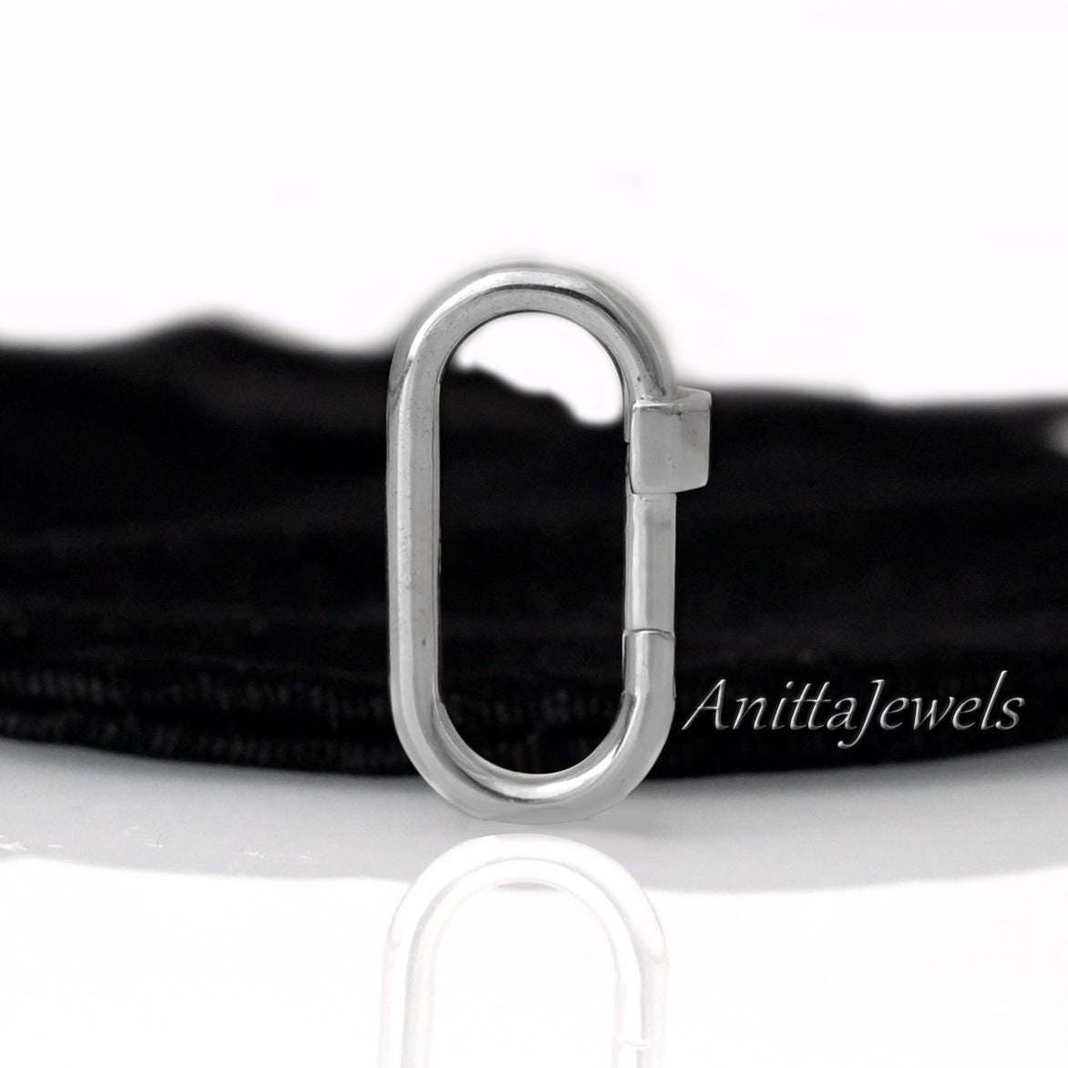 925 Silver Handmade Carabiner Lock: Oval Pendant (30*15 MM) - View 2 - Anitta Jewels | SKU: etsy_908914649 925 Silver Handmade Carabiner Lock: Oval Pendant (30*15 MM) - View 2 - Anitta Jewels | SKU: etsy_908914649