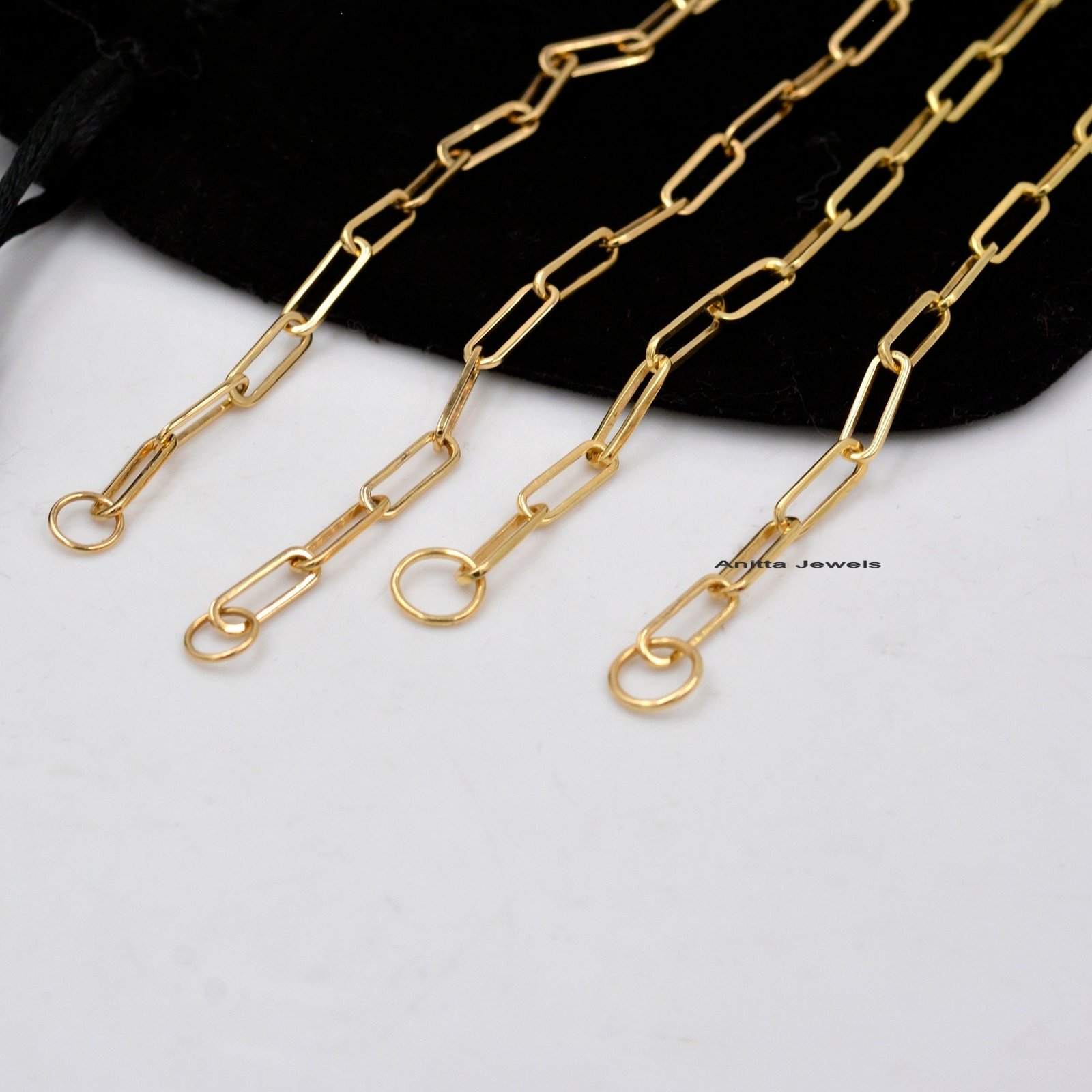 925 Silver Handmade Paperclip Chain Necklace: Rectangle Link - View 3 - Anitta Jewels | SKU: etsy_713752920 925 Silver Handmade Paperclip Chain Necklace: Rectangle Link - View 3 - Anitta Jewels | SKU: etsy_713752920