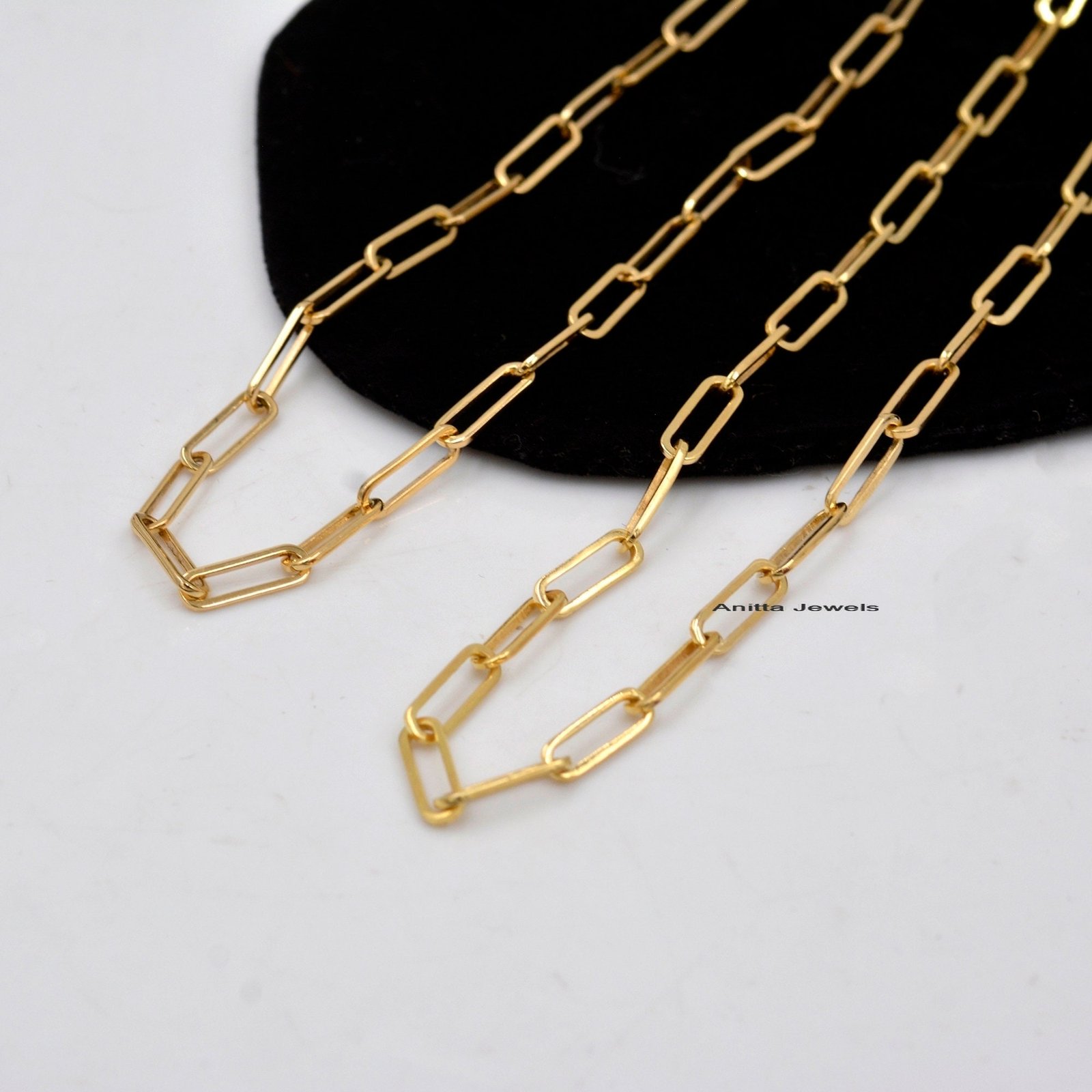 925 Silver Handmade Paperclip Chain Necklace: Rectangle Link - View 4 - Anitta Jewels | SKU: etsy_713752920 925 Silver Handmade Paperclip Chain Necklace: Rectangle Link - View 4 - Anitta Jewels | SKU: etsy_713752920
