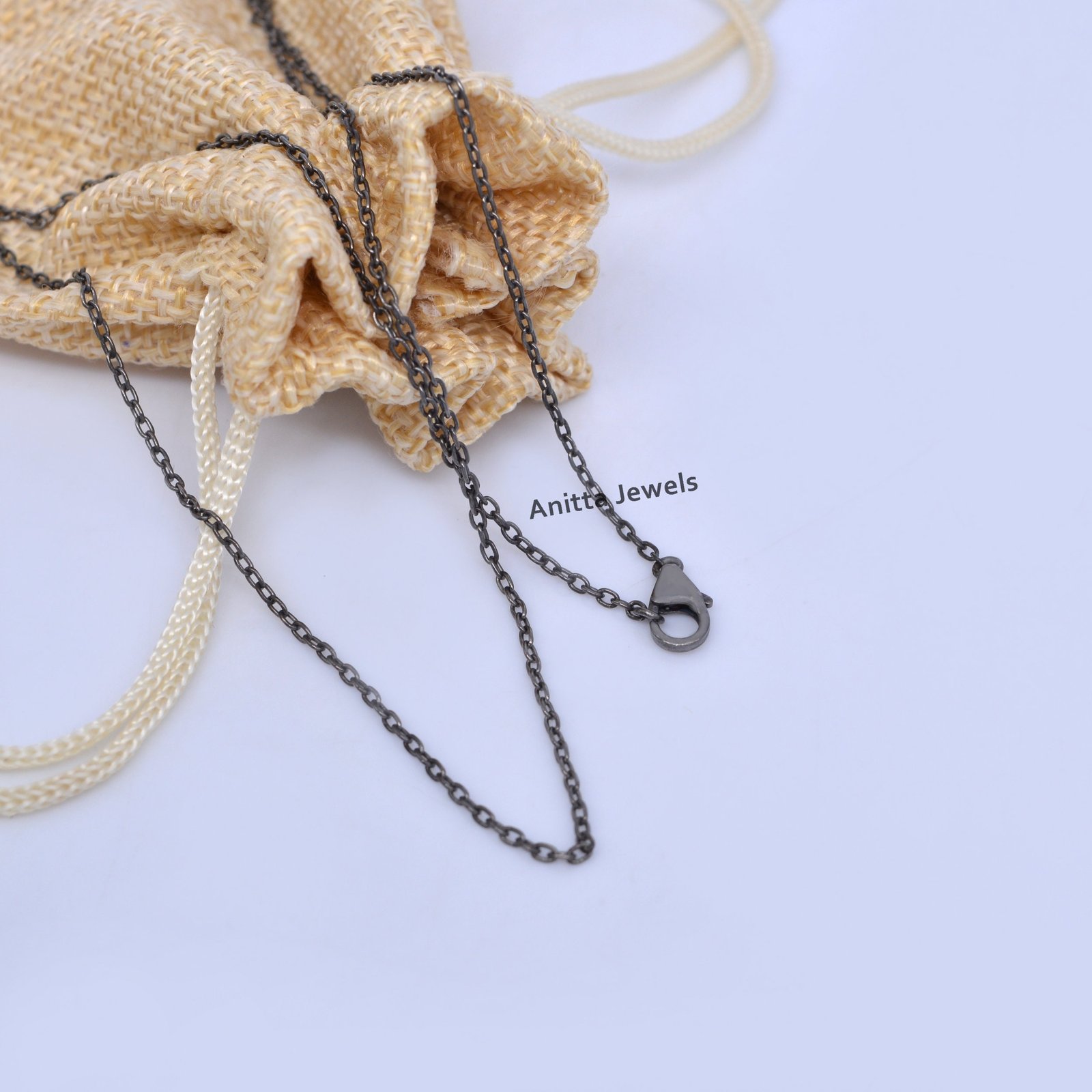 925 Silver Handmade Rolo Link Chain Necklace - View 6 - Anitta Jewels | SKU: etsy_1051916163 925 Silver Handmade Rolo Link Chain Necklace - View 6 - Anitta Jewels | SKU: etsy_1051916163