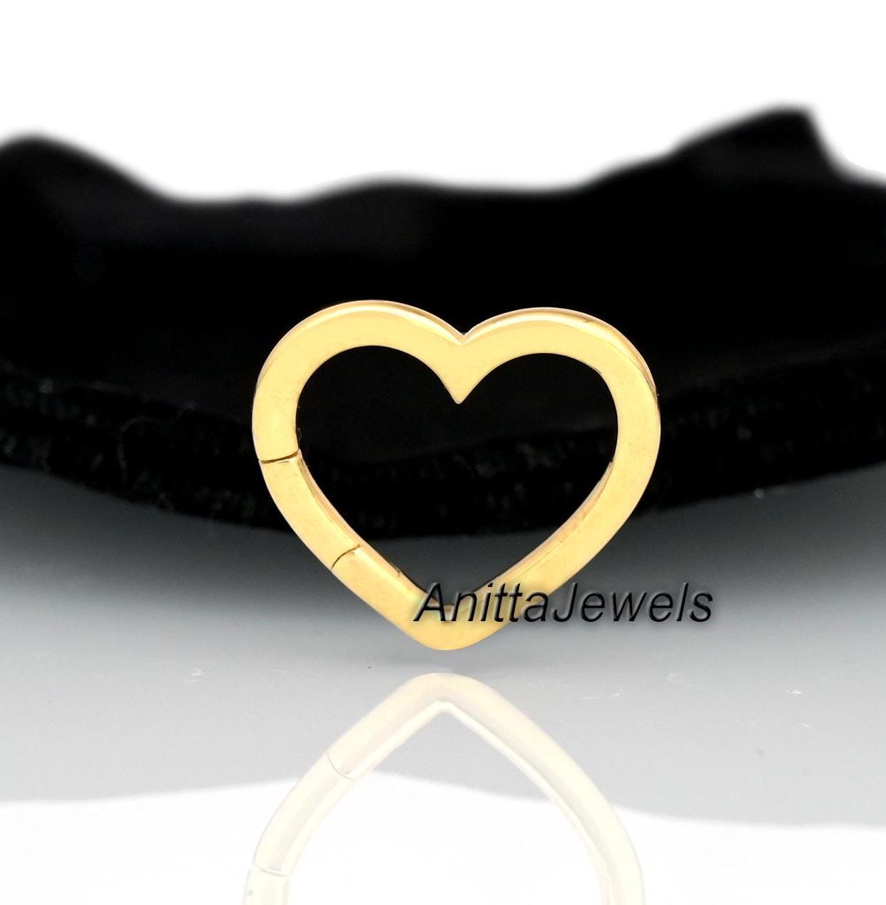 925 Silver Heart Enhancer Lock: Handmade Charm Holder (20 MM) - View 2 - Anitta Jewels | SKU: etsy_1068956896 925 Silver Heart Enhancer Lock: Handmade Charm Holder (20 MM) - View 2 - Anitta Jewels | SKU: etsy_1068956896